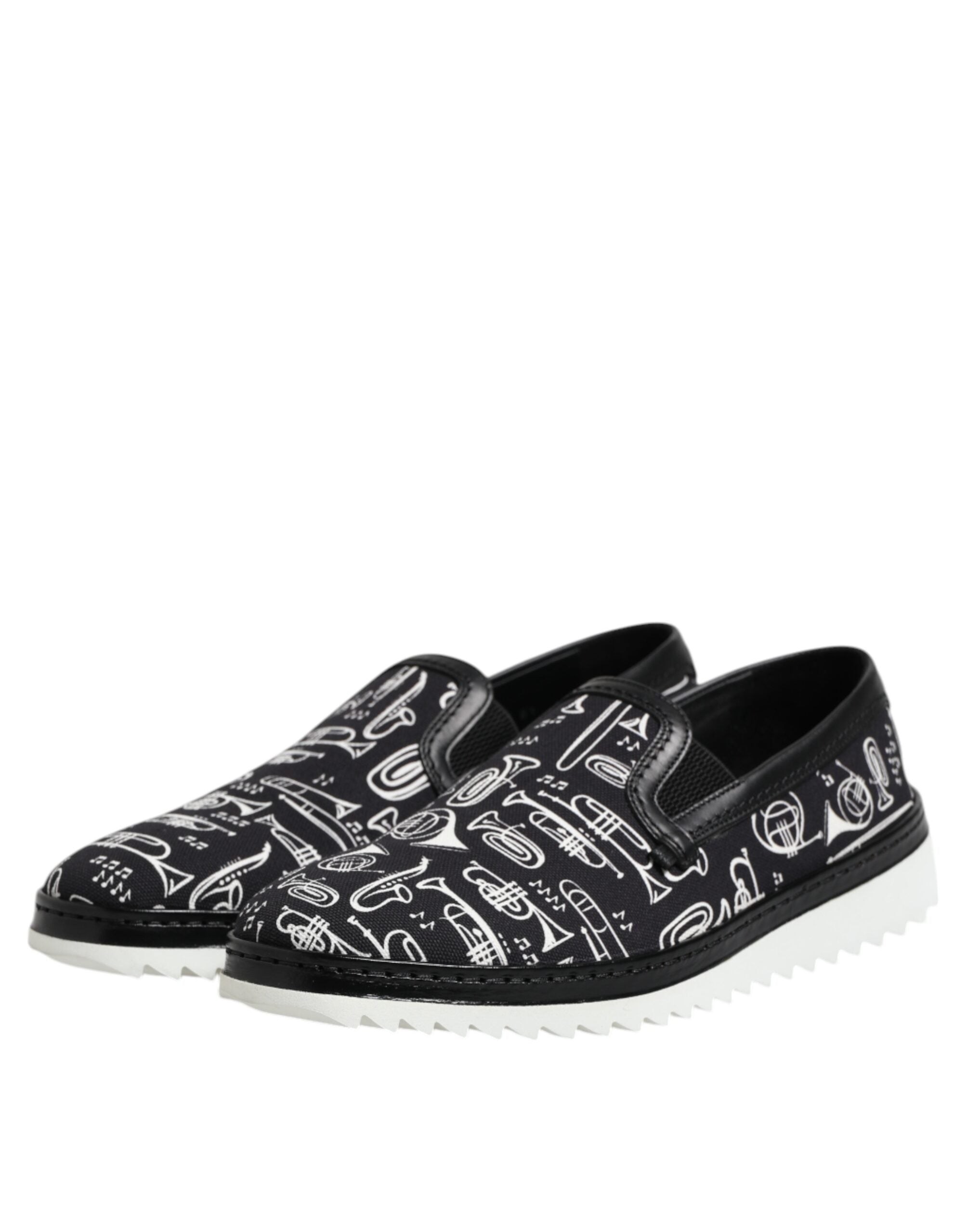 Mocassins imprimés noirs Dolce &amp; Gabbana pour homme