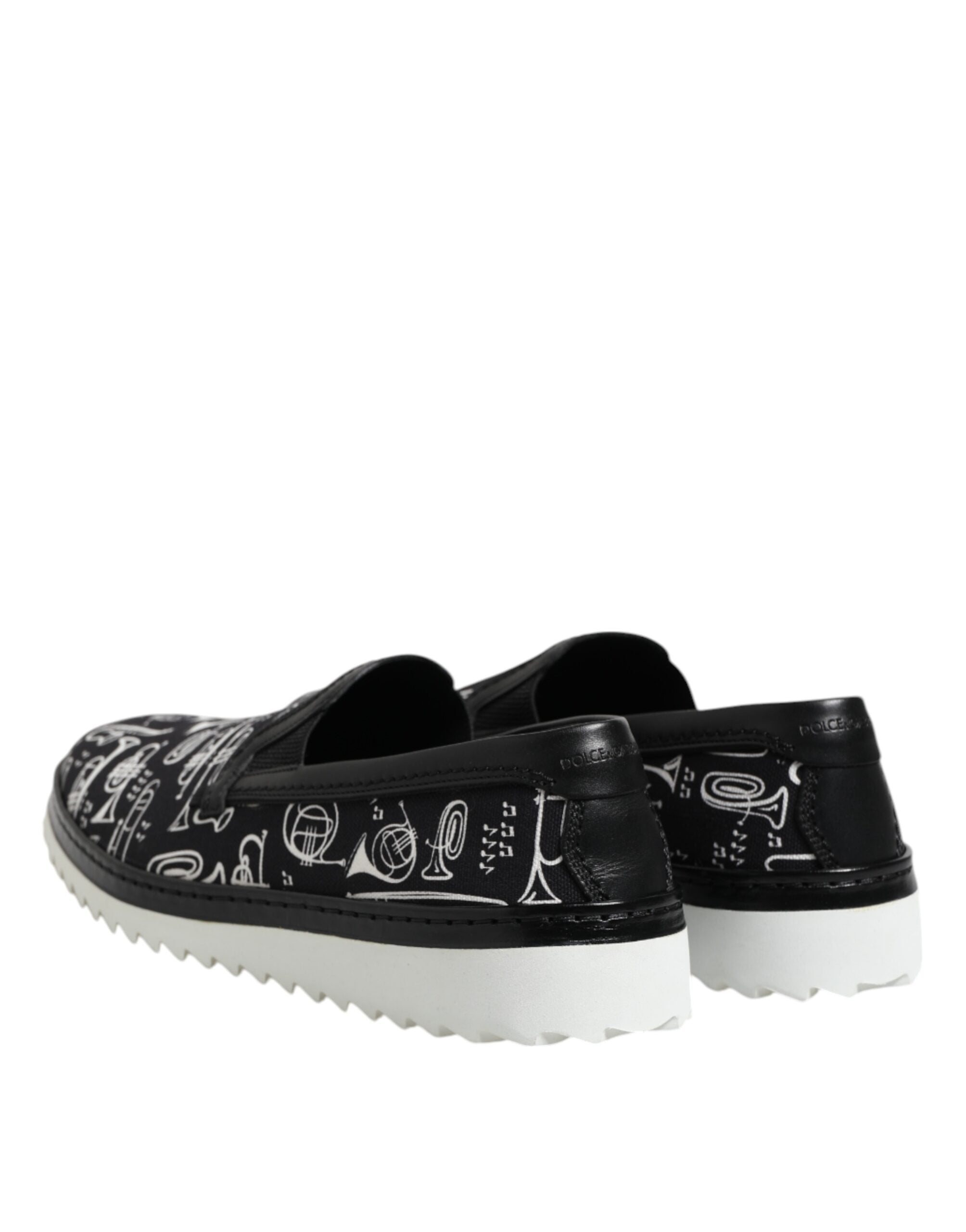 Mocassins imprimés noirs Dolce &amp; Gabbana pour homme