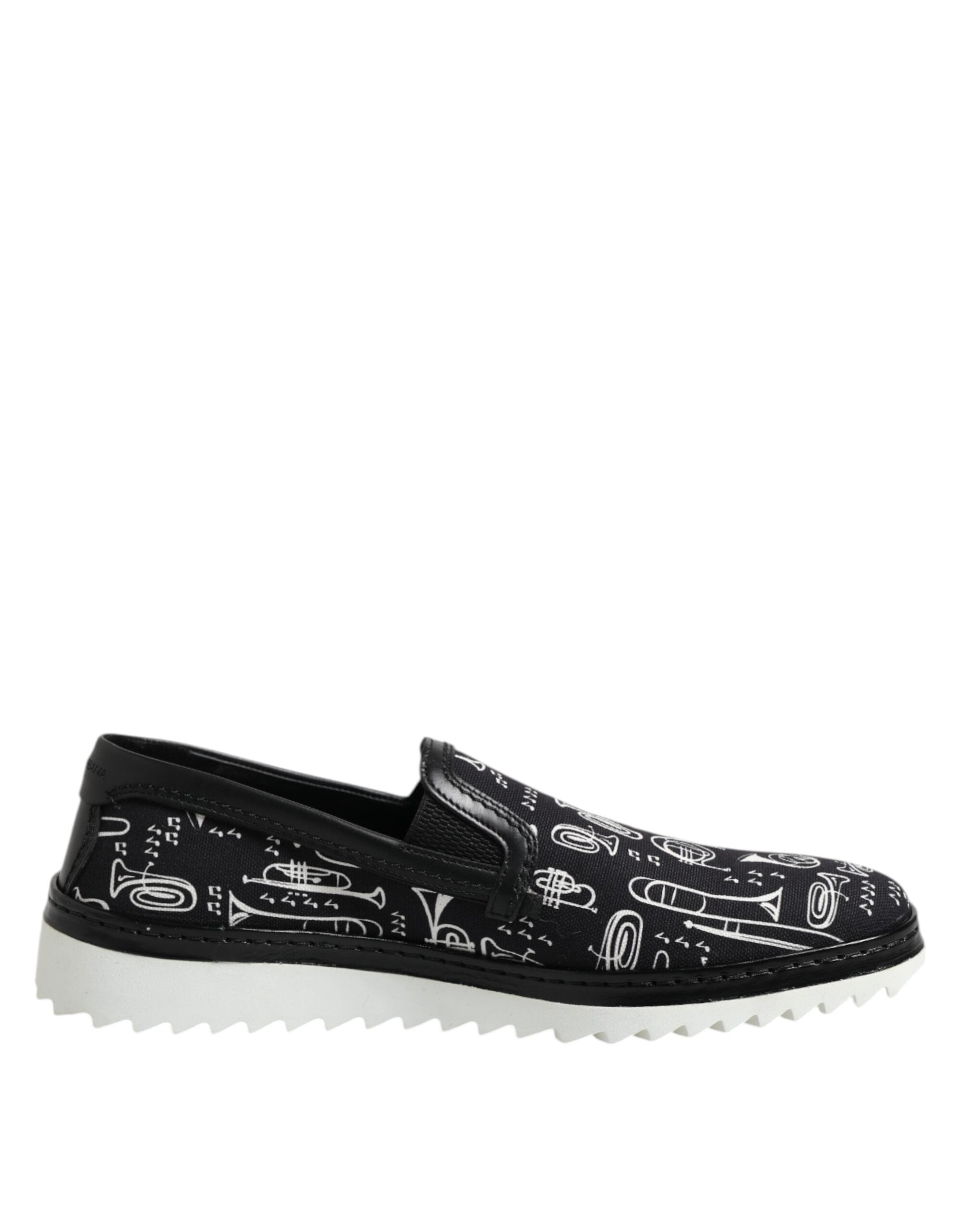 Mocassins imprimés noirs Dolce &amp; Gabbana pour homme