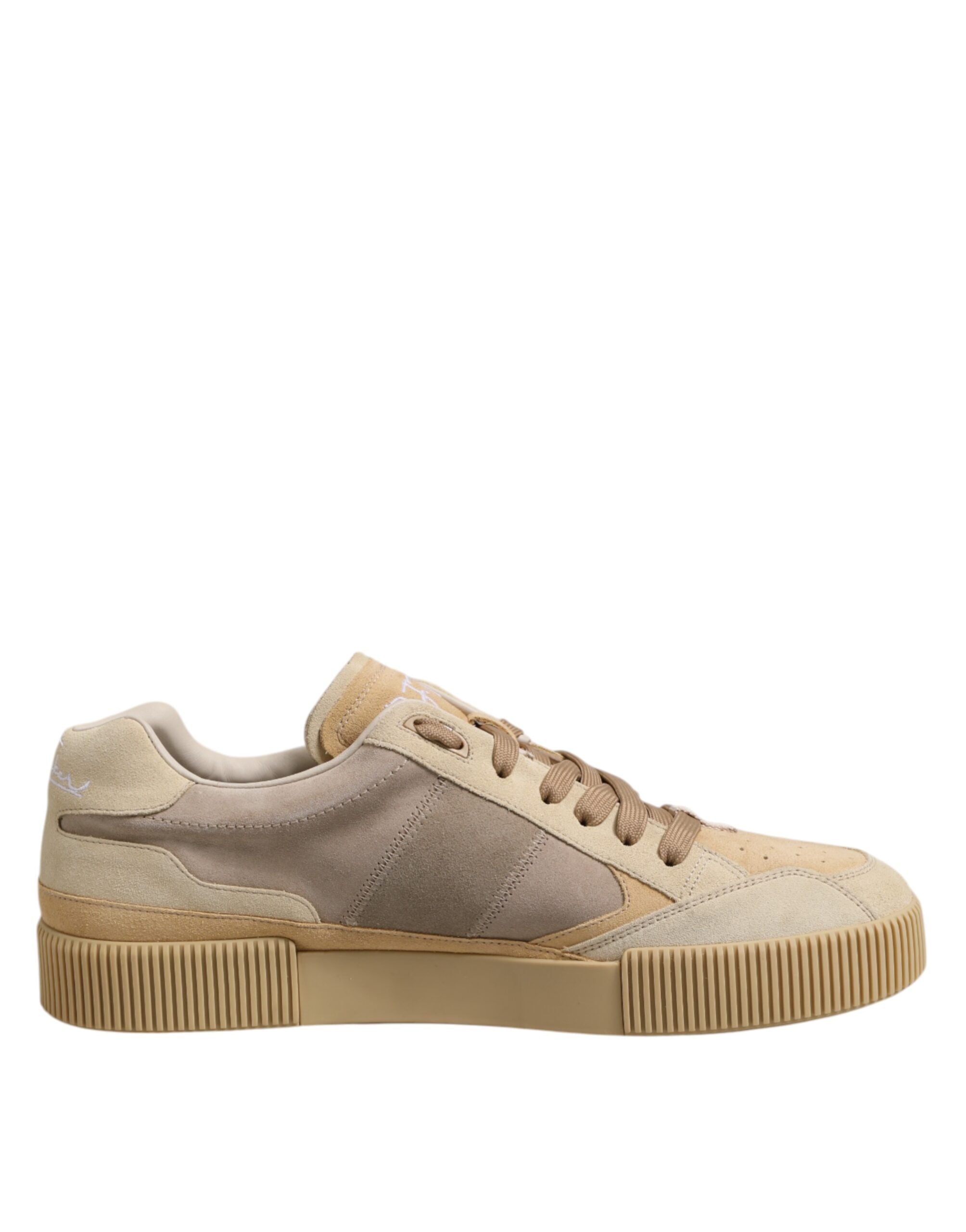 Baskets basses à lacets en cuir beige Dolce &amp; Gabbana