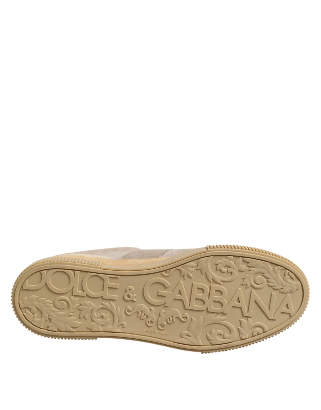 Baskets basses à lacets en cuir beige Dolce &amp; Gabbana