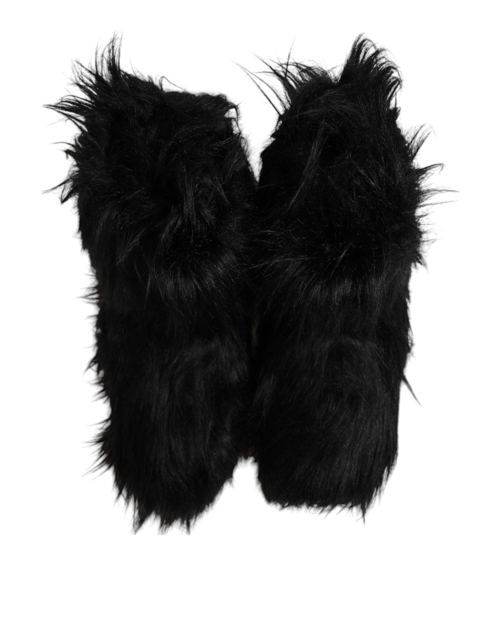 Dolce &amp; Gabbana – Wadenhohe Stiefel aus Kunstpelz in Schwarz