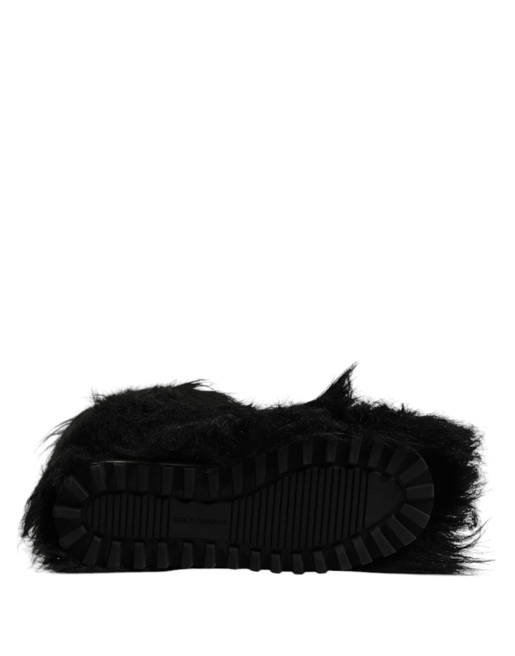 Dolce &amp; Gabbana – Wadenhohe Stiefel aus Kunstpelz in Schwarz