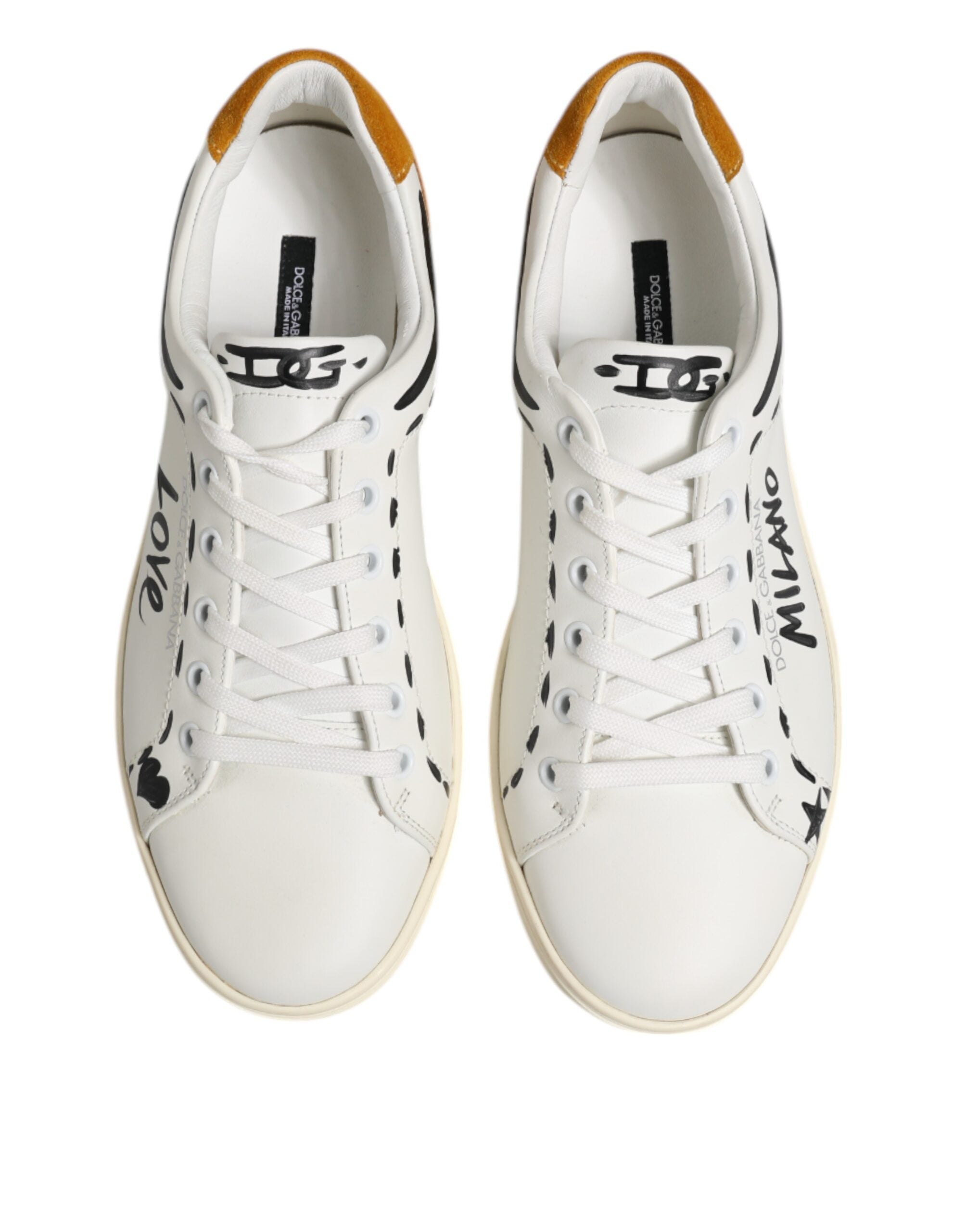 Baskets basses Dolce &amp; Gabbana en cuir blanc Milano