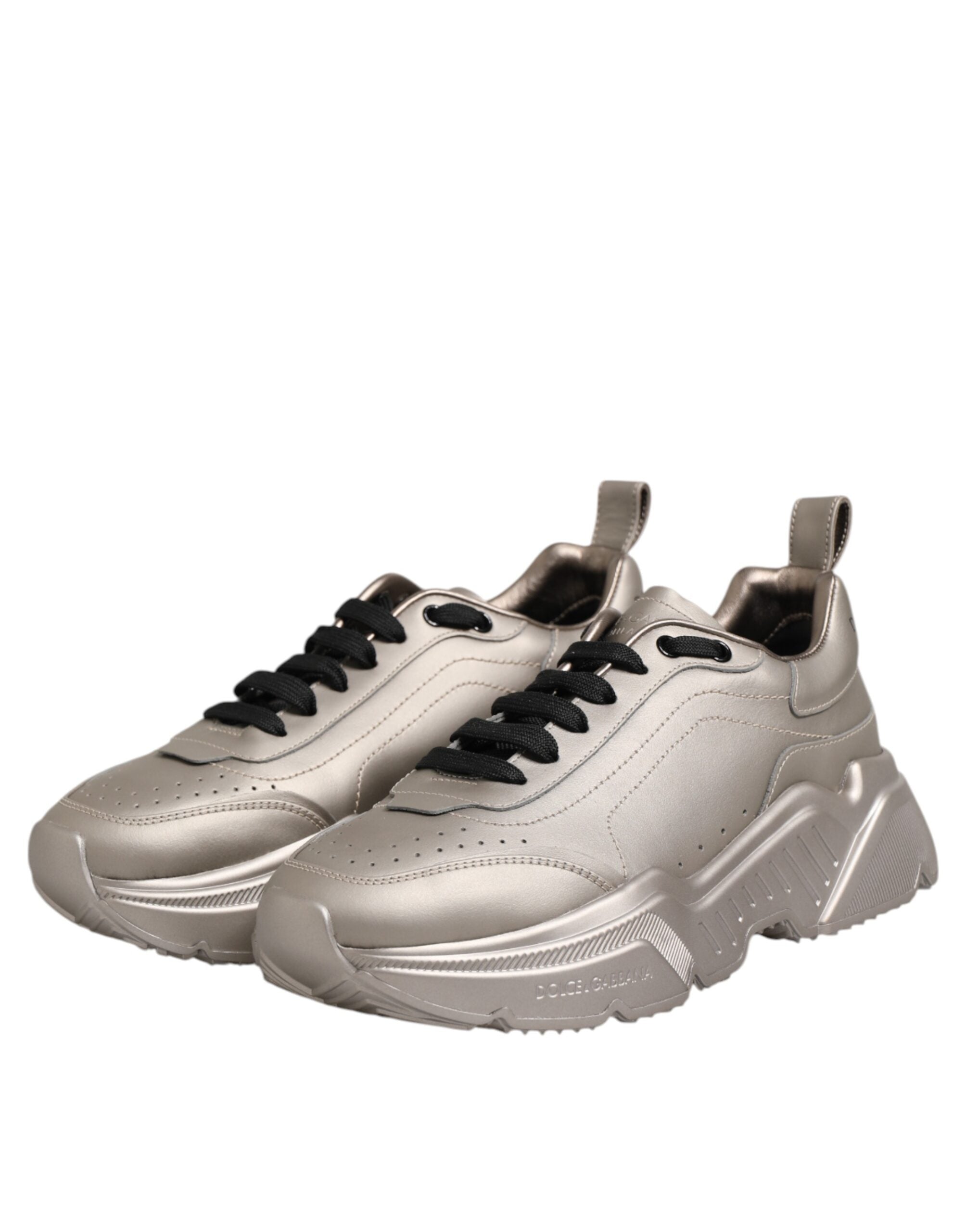 Baskets en cuir argentées Dolce &amp; Gabbana DAYMASTER pour homme