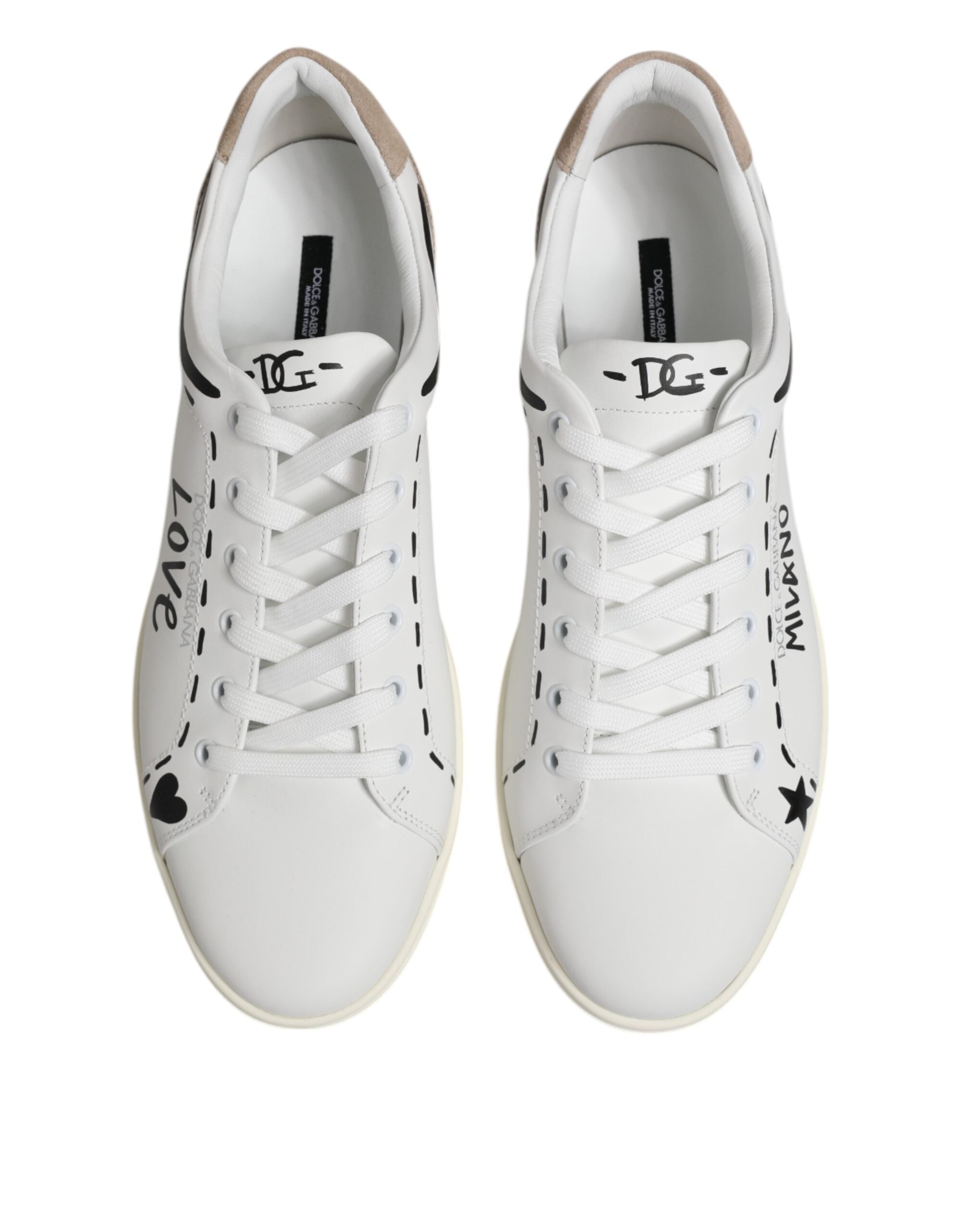Baskets basses Dolce &amp; Gabbana en cuir blanc Milano