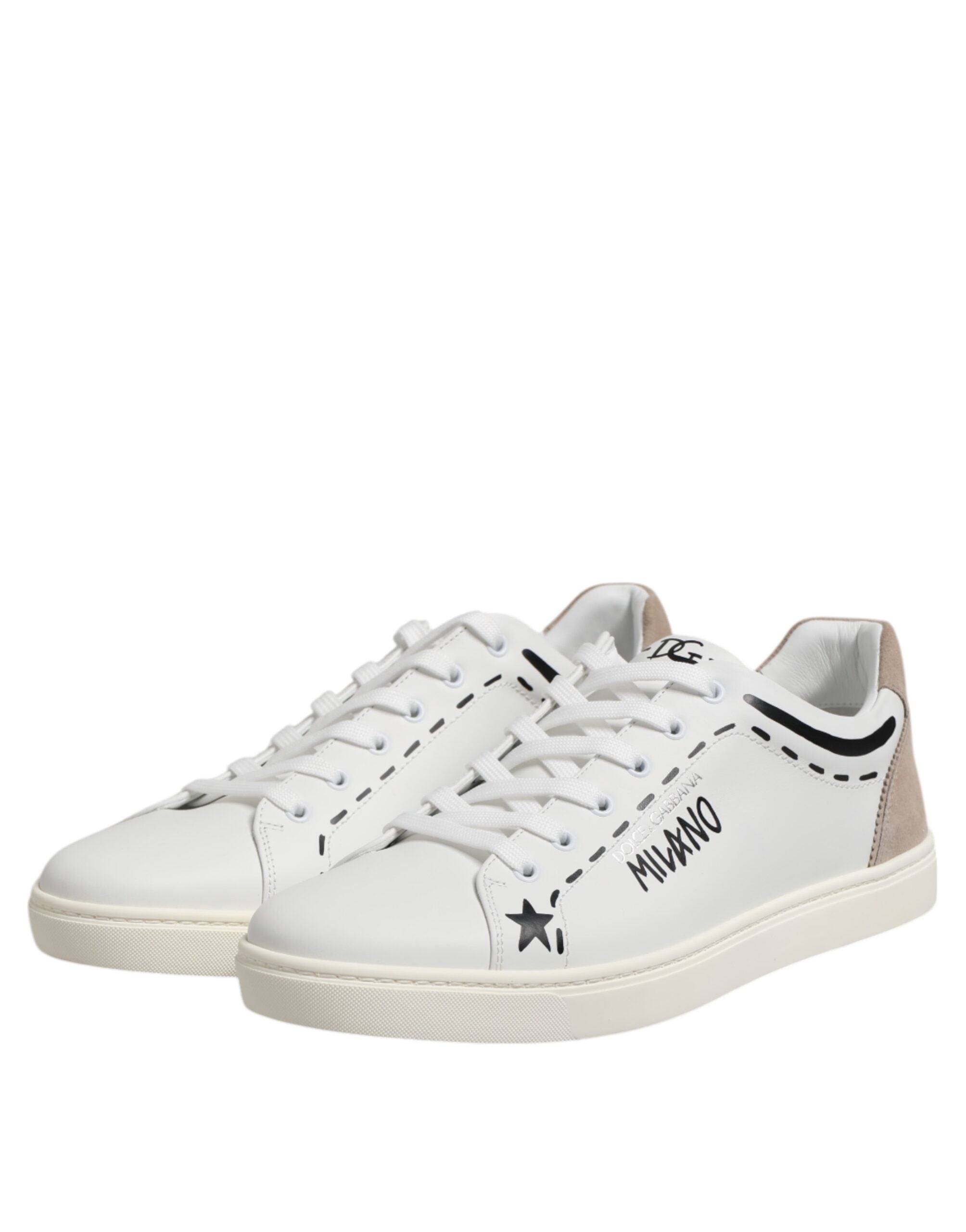 Baskets basses Dolce &amp; Gabbana en cuir blanc Milano