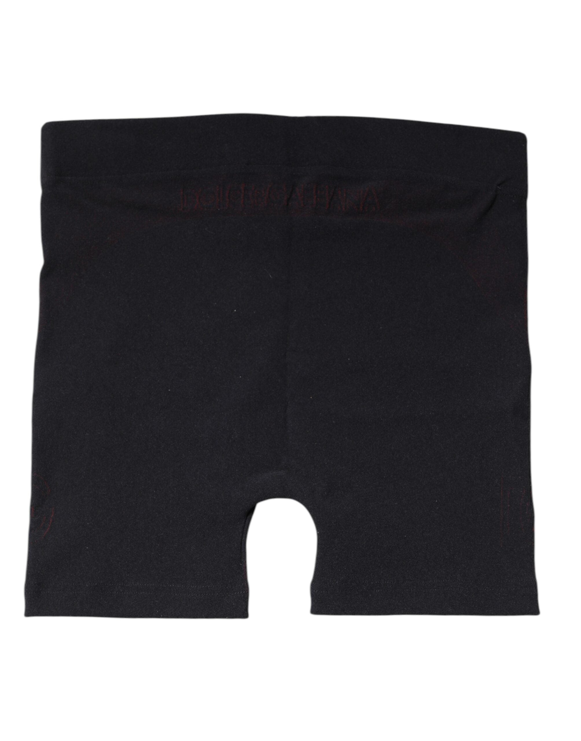 Boxer en nylon extensible noir Dolce &amp; Gabbana