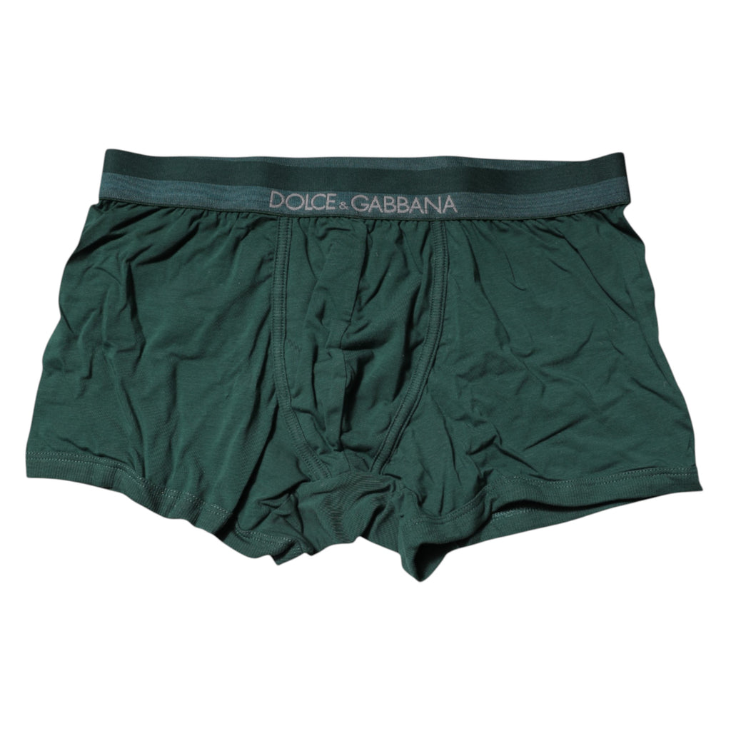 Boxer classique en coton vert Dolce &amp; Gabbana pour homme
