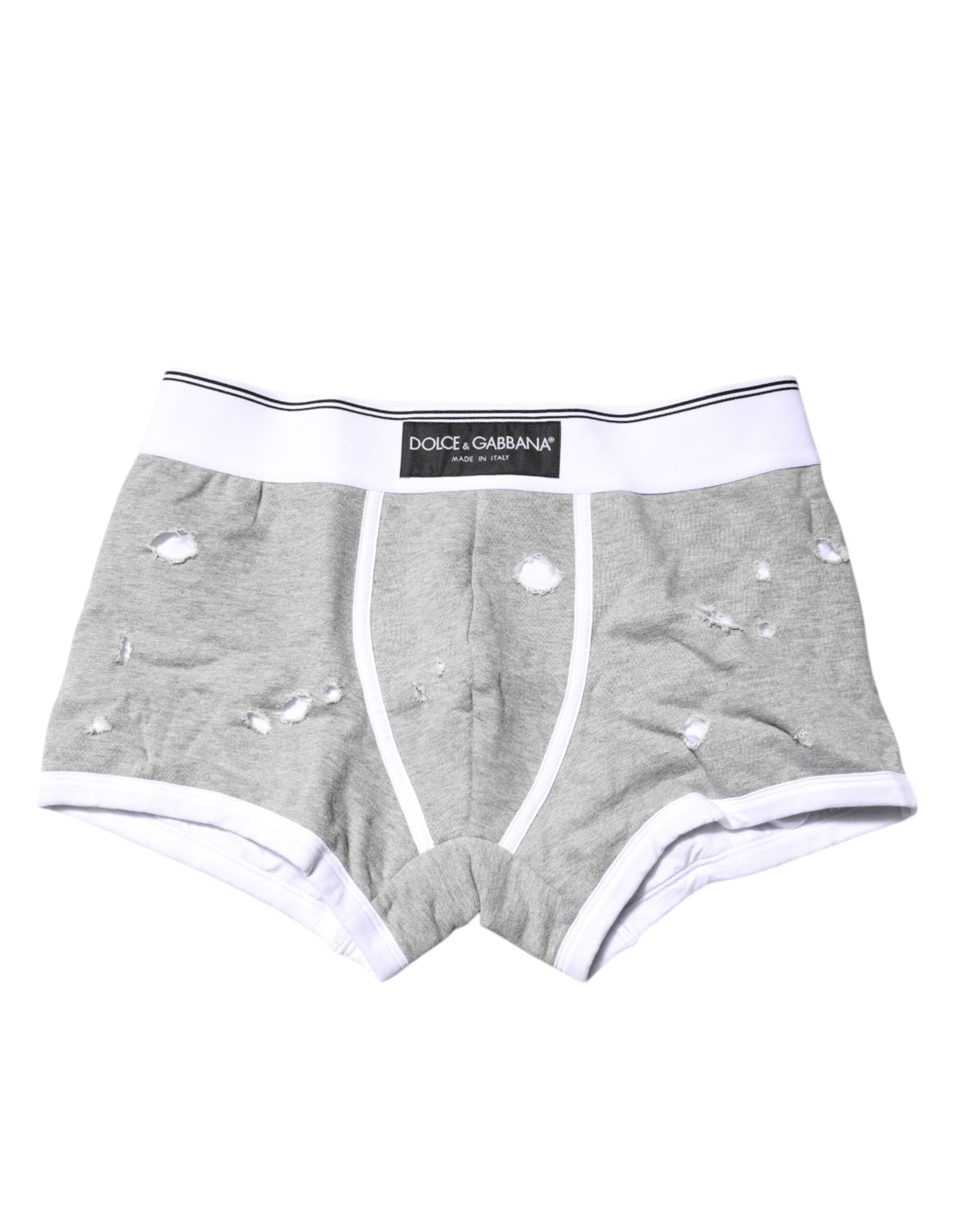 Dolce &amp; Gabbana – Boxershorts aus grauer Stretch-Baumwolle in regulärer Passform