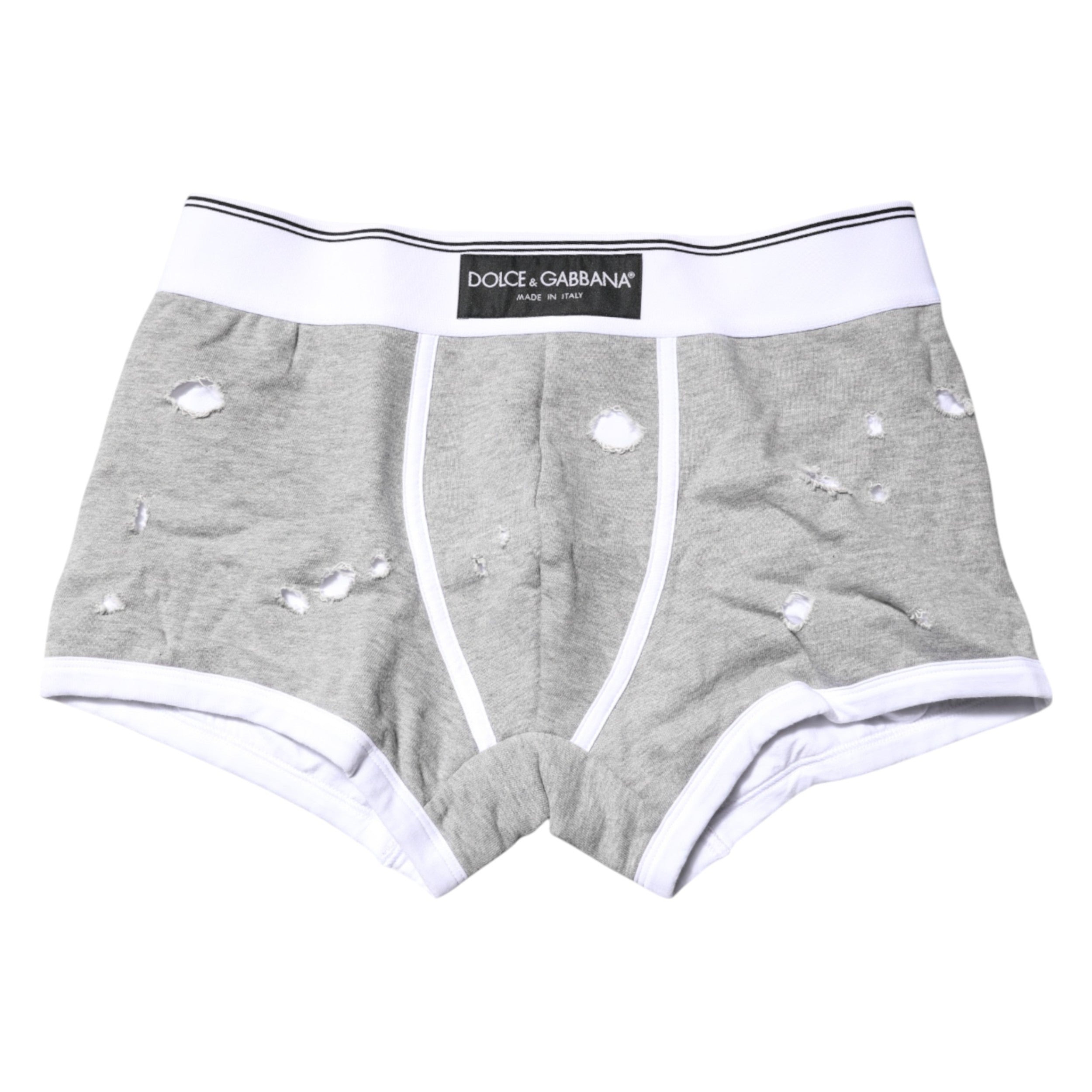 Dolce &amp; Gabbana – Boxershorts aus grauer Stretch-Baumwolle in regulärer Passform