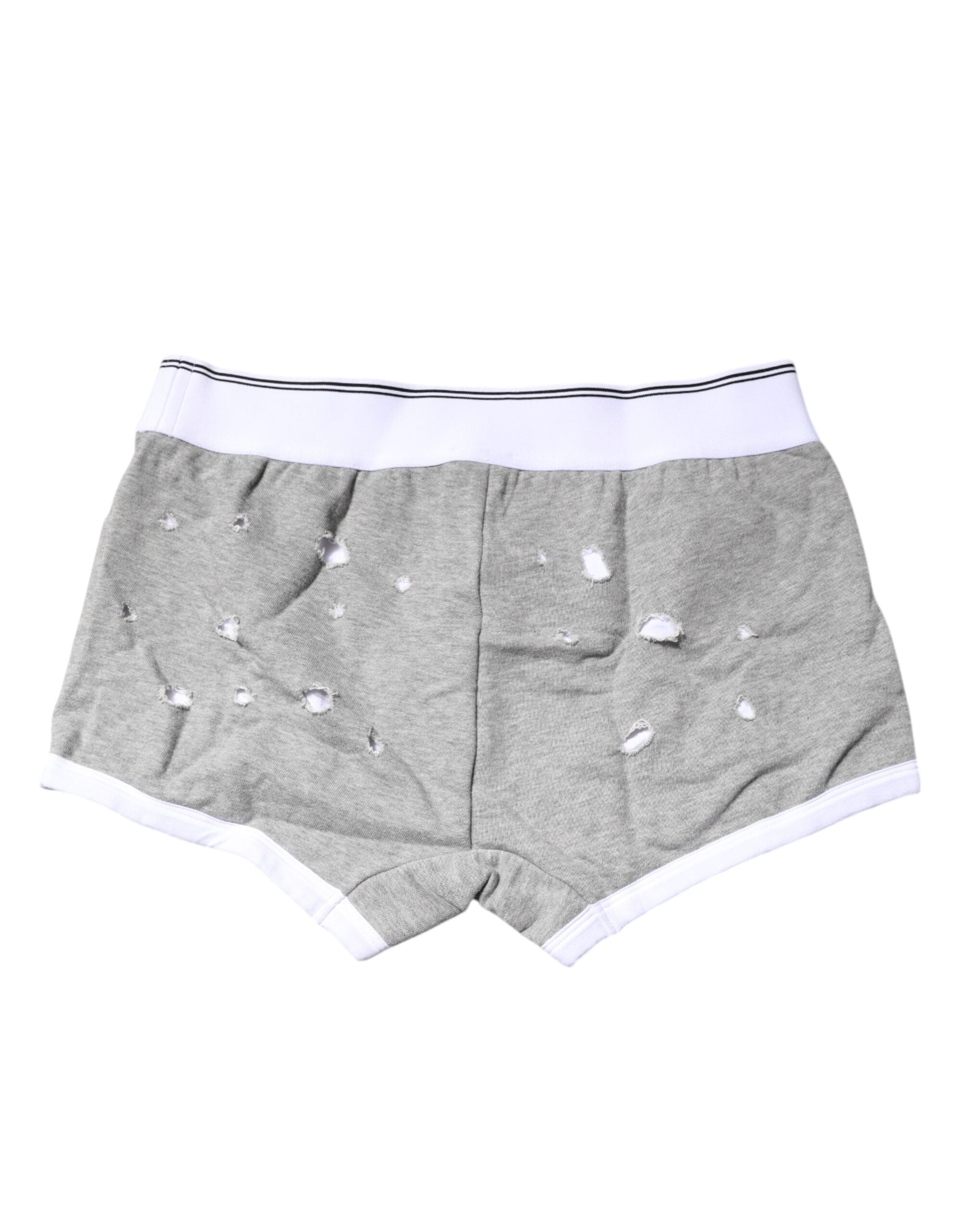 Dolce &amp; Gabbana – Boxershorts aus grauer Stretch-Baumwolle in regulärer Passform