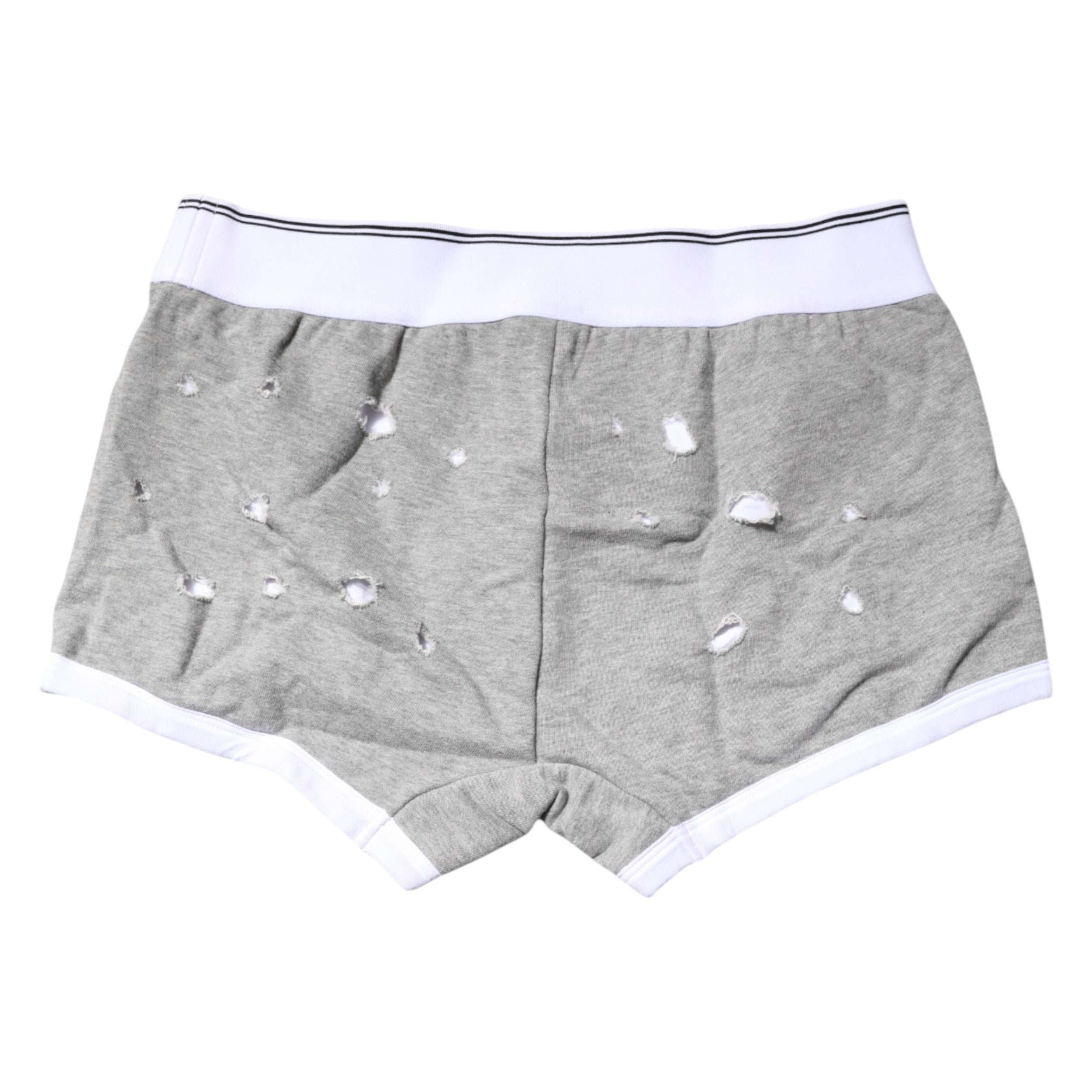 Dolce &amp; Gabbana – Boxershorts aus grauer Stretch-Baumwolle in regulärer Passform