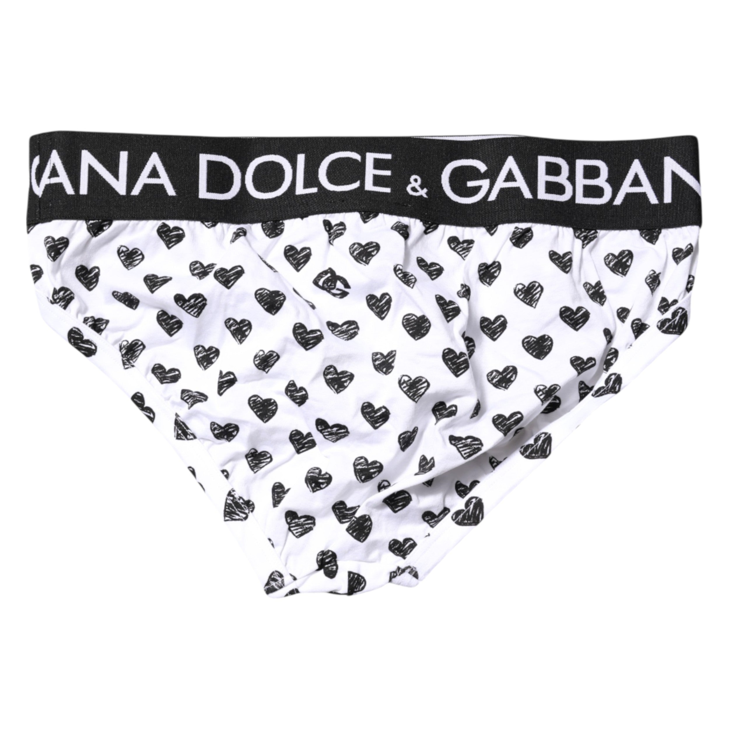 Sous-vêtement régulier imprimé cœur blanc Dolce &amp; Gabbana