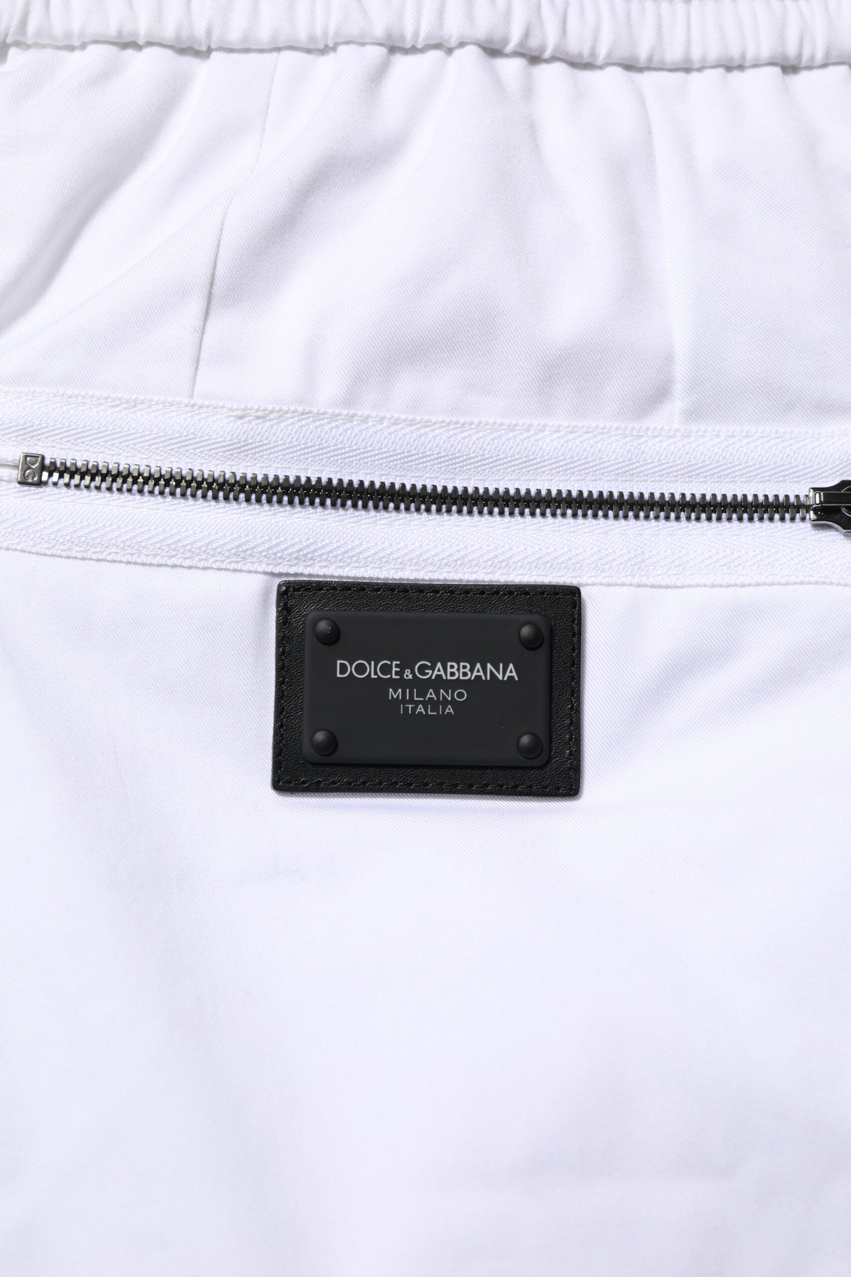 Pantalon de jogging Dolce &amp; Gabbana en coton stretch blanc avec logo pour homme