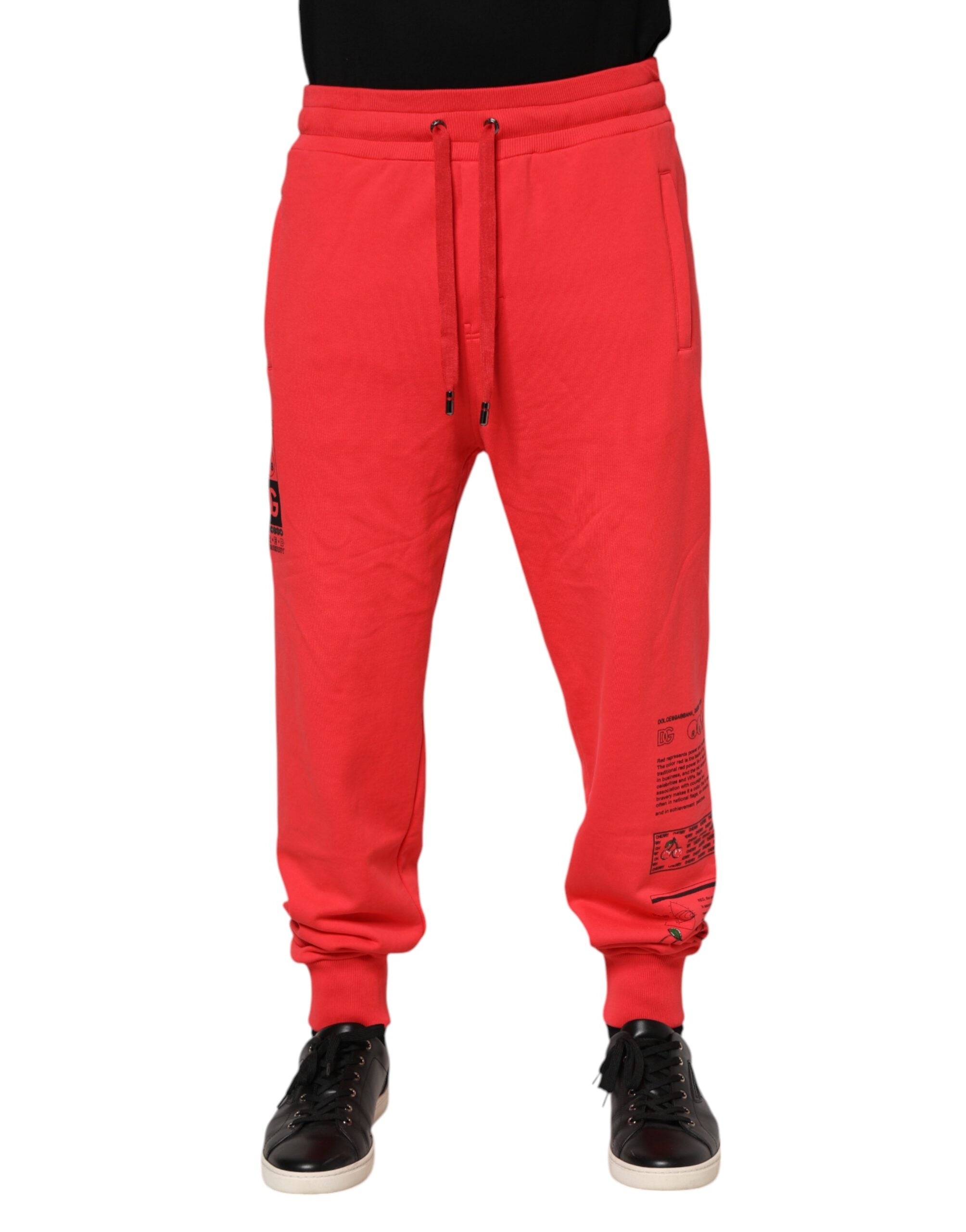 Pantalon de jogging en coton rouge Dolce &amp; Gabbana pour homme
