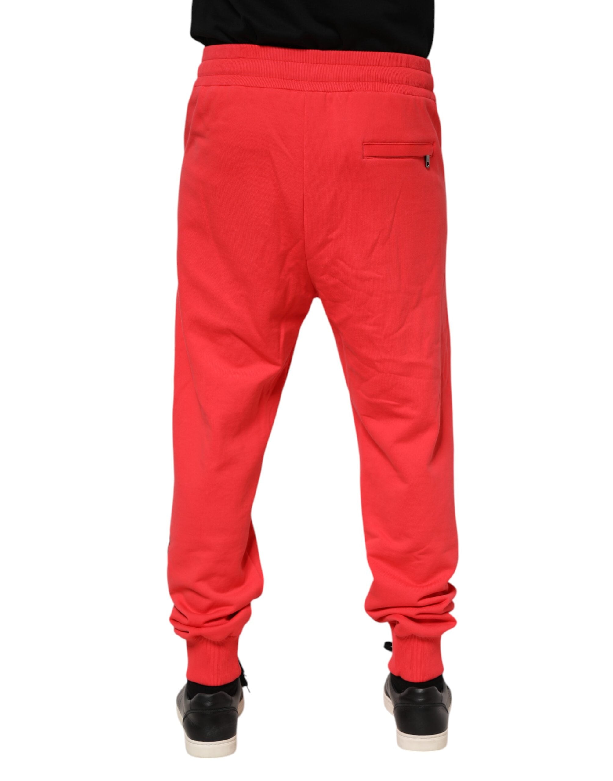 Pantalon de jogging en coton rouge Dolce &amp; Gabbana pour homme