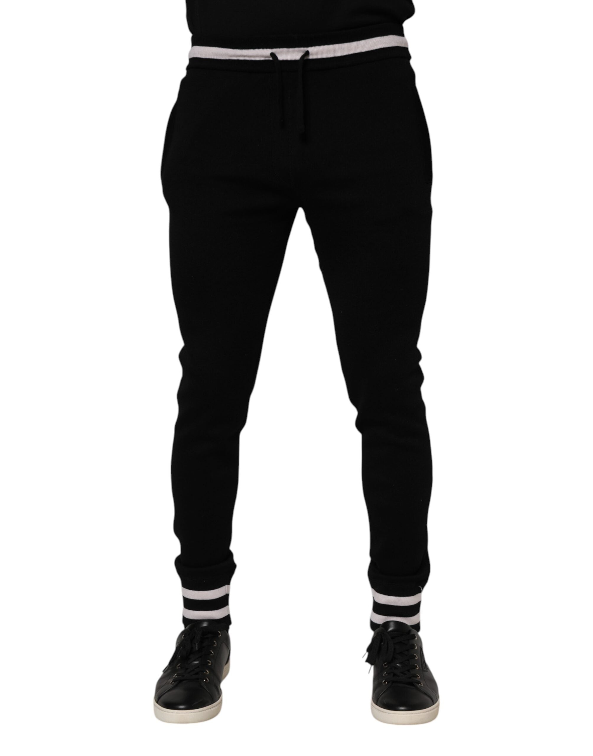 Pantalon de jogging en coton noir Dolce &amp; Gabbana pour homme