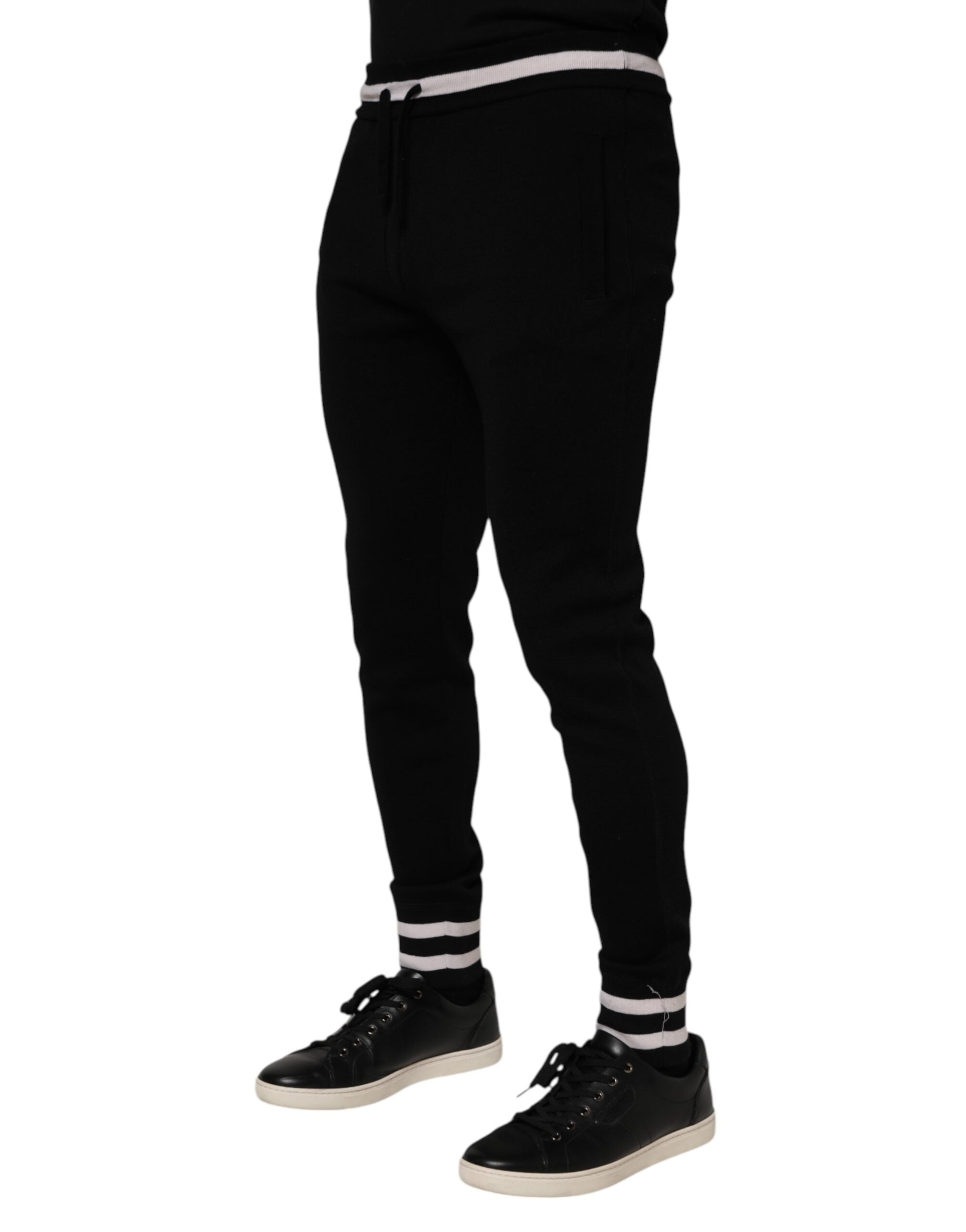 Pantalon de jogging en coton noir Dolce &amp; Gabbana pour homme