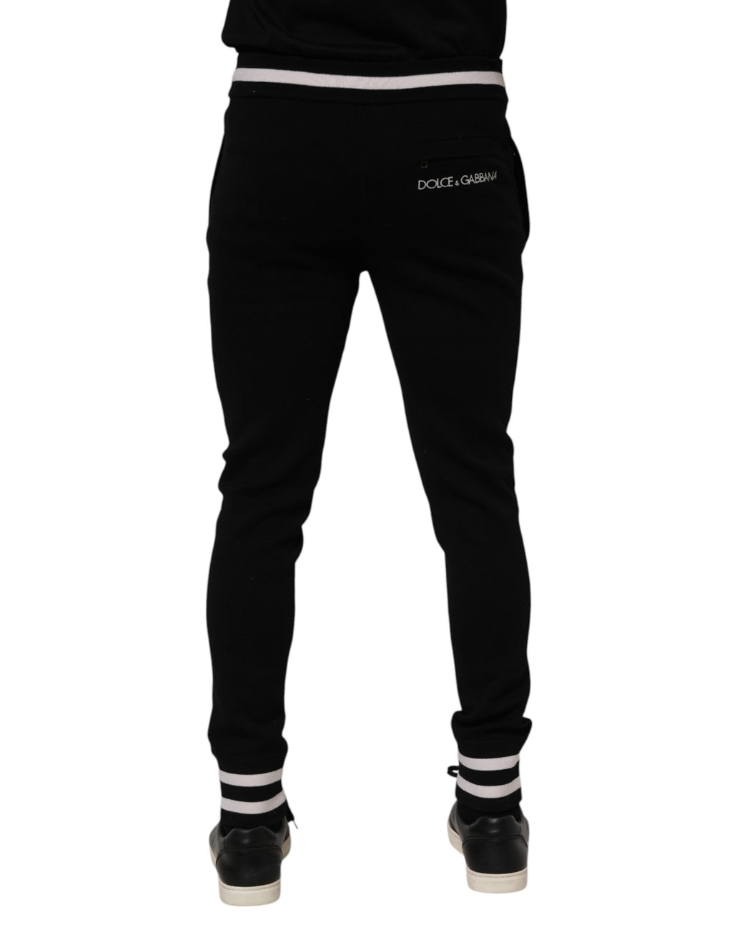 Pantalon de jogging en coton noir Dolce &amp; Gabbana pour homme