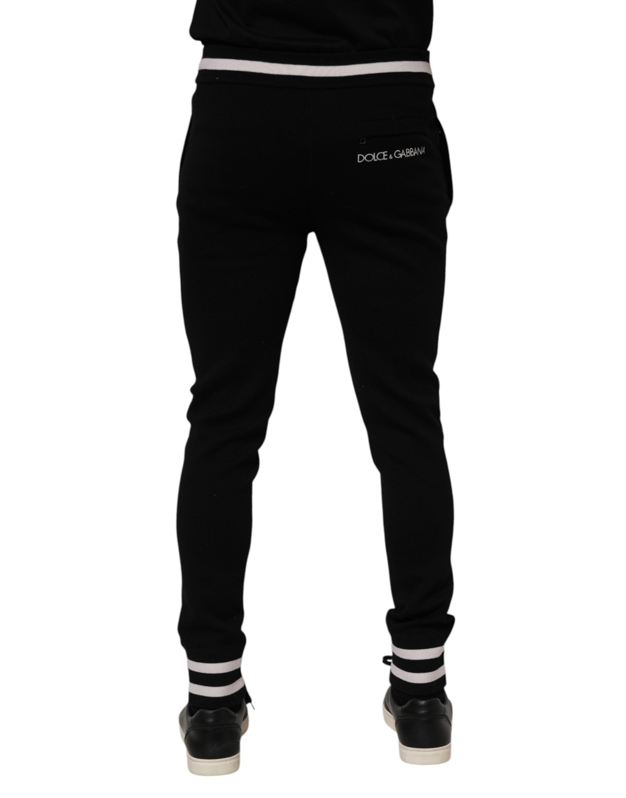 Pantalon de jogging en coton noir Dolce &amp; Gabbana pour homme