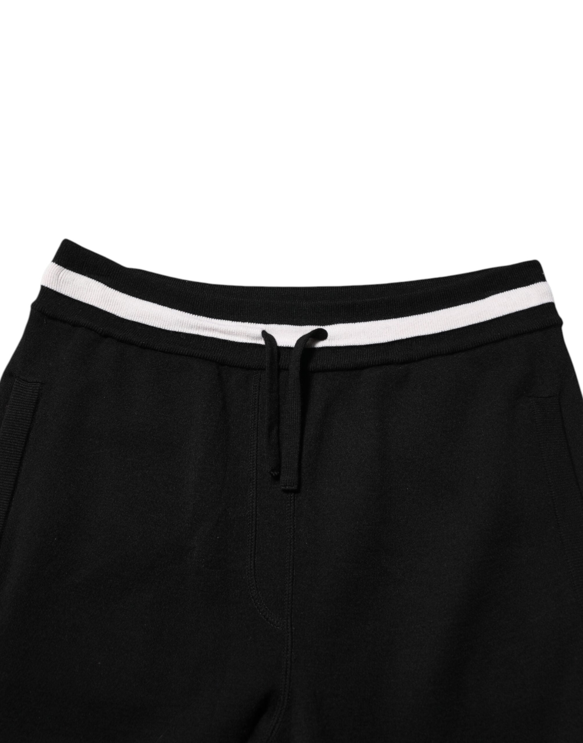 Pantalon de jogging en coton noir Dolce &amp; Gabbana pour homme