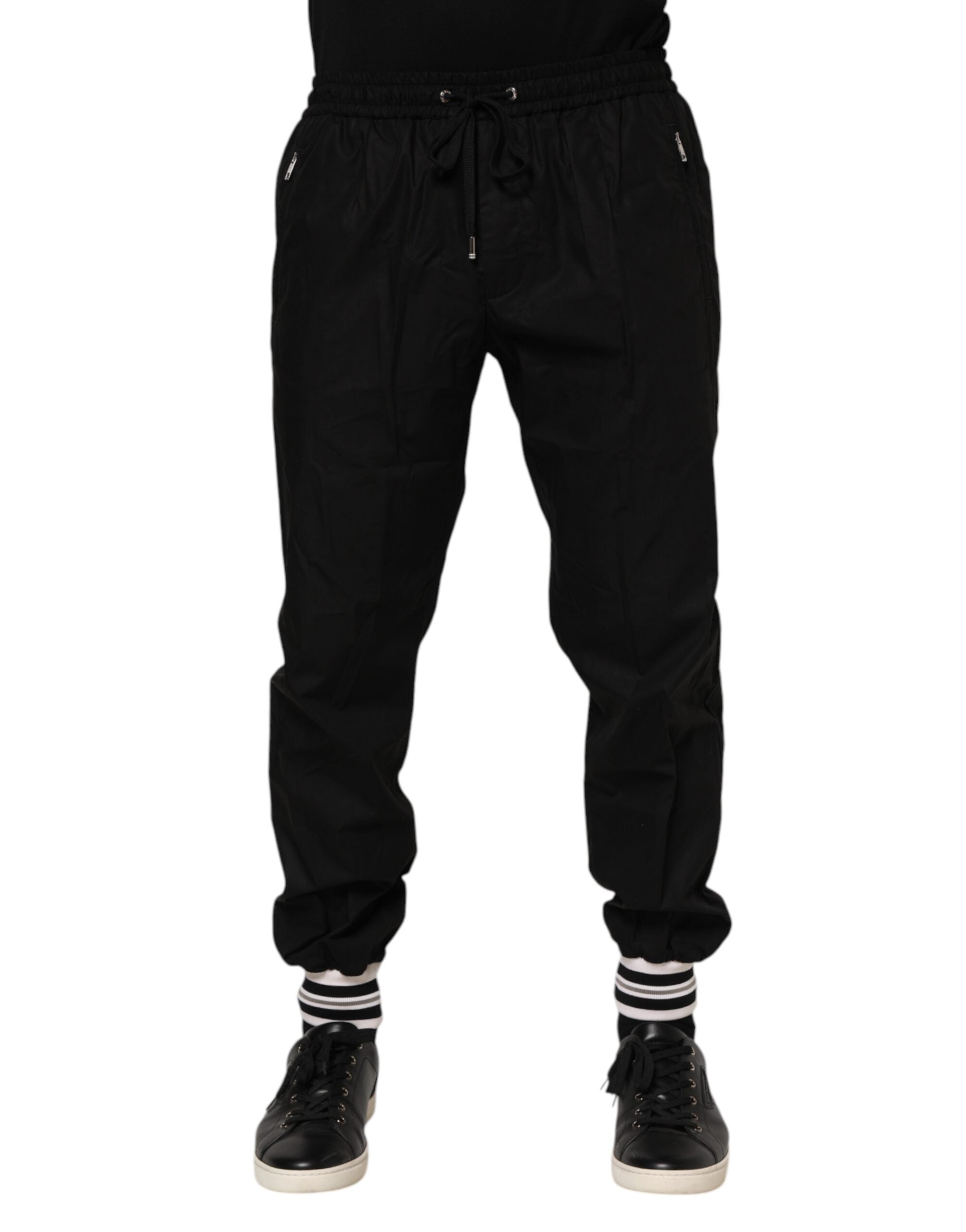 Pantalon de jogging Dolce &amp; Gabbana en coton noir avec bande logo pour homme