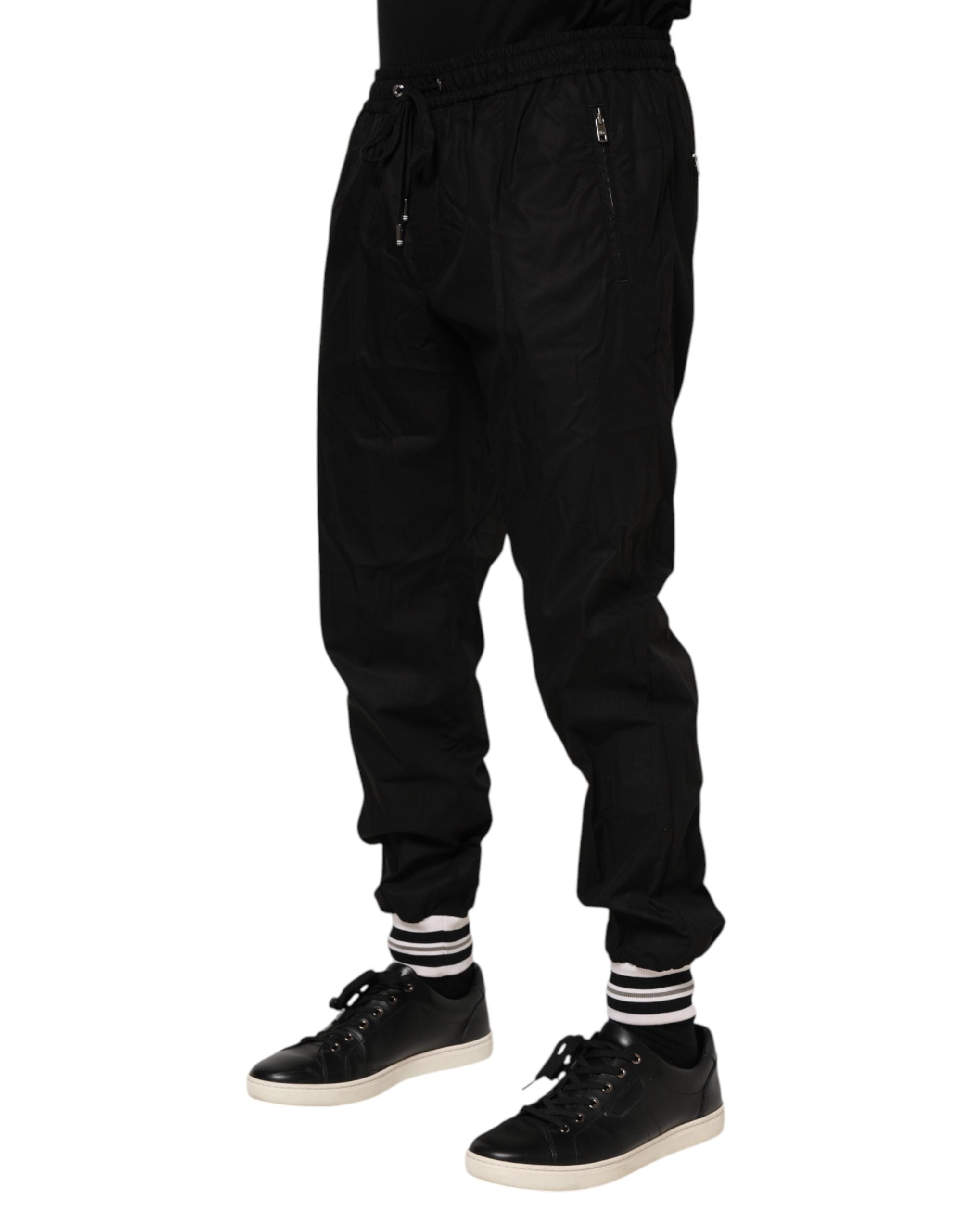 Pantalon de jogging Dolce &amp; Gabbana en coton noir avec bande logo pour homme