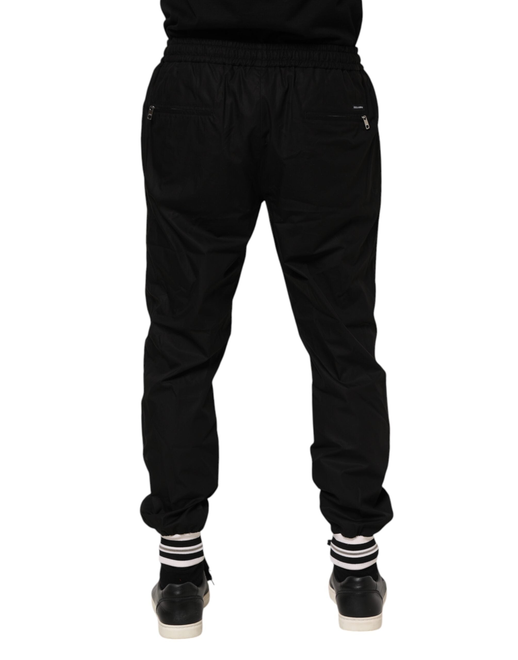 Pantalon de jogging Dolce &amp; Gabbana en coton noir avec bande logo pour homme