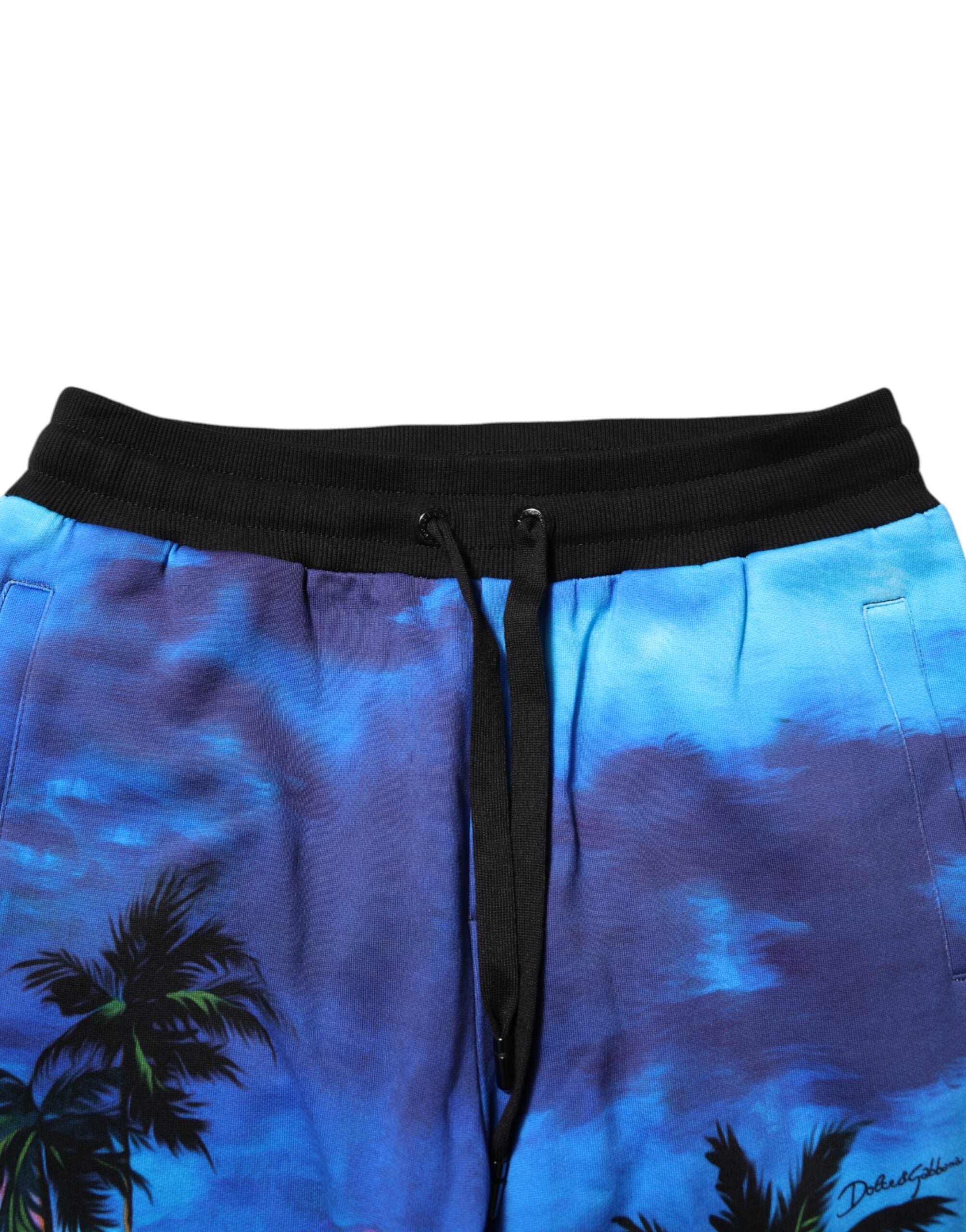 Pantalon de jogging à imprimé hawaïen bleu Dolce &amp; Gabbana