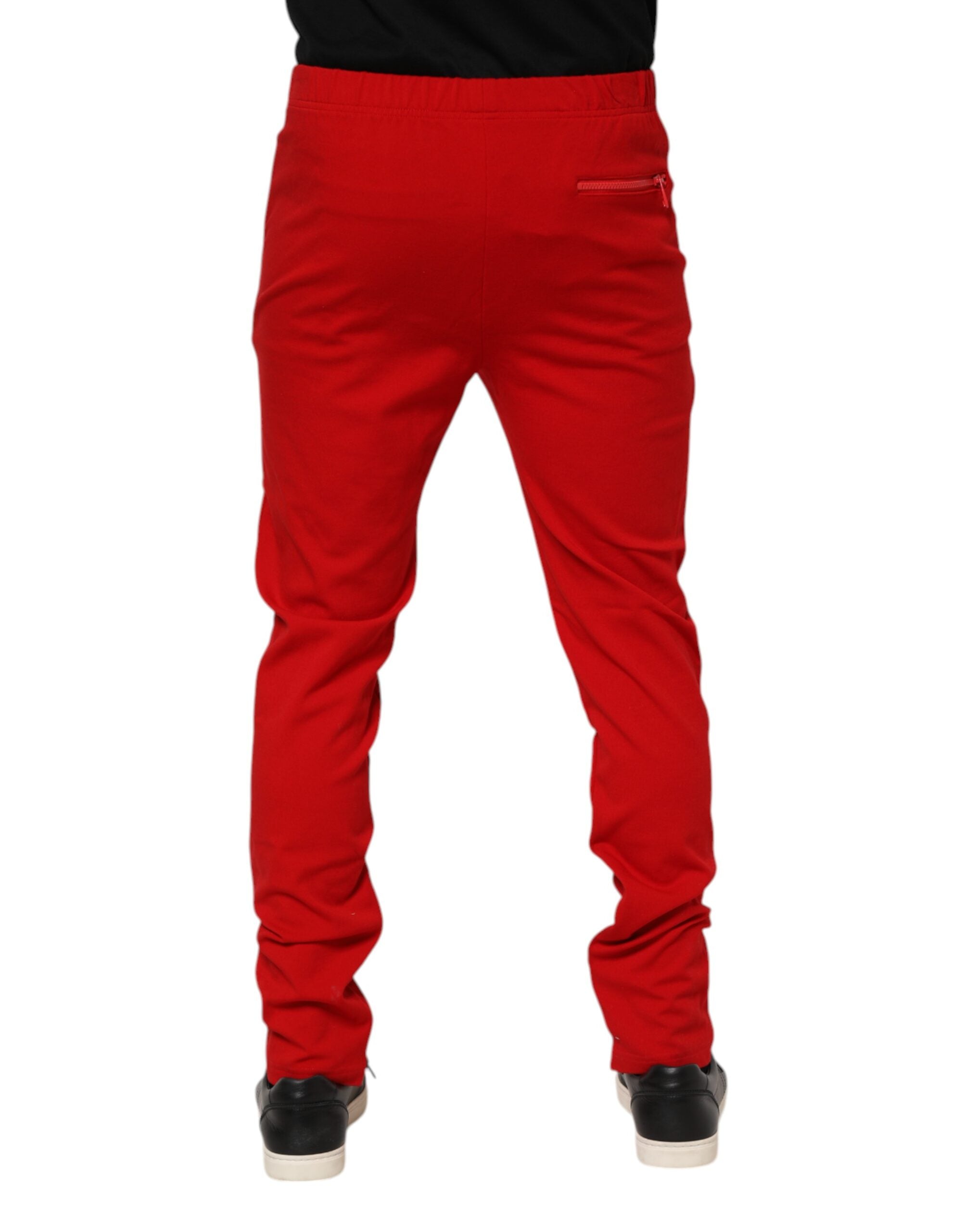 Pantalon de jogging Dolce &amp; Gabbana en viscose rouge avec logo pour homme