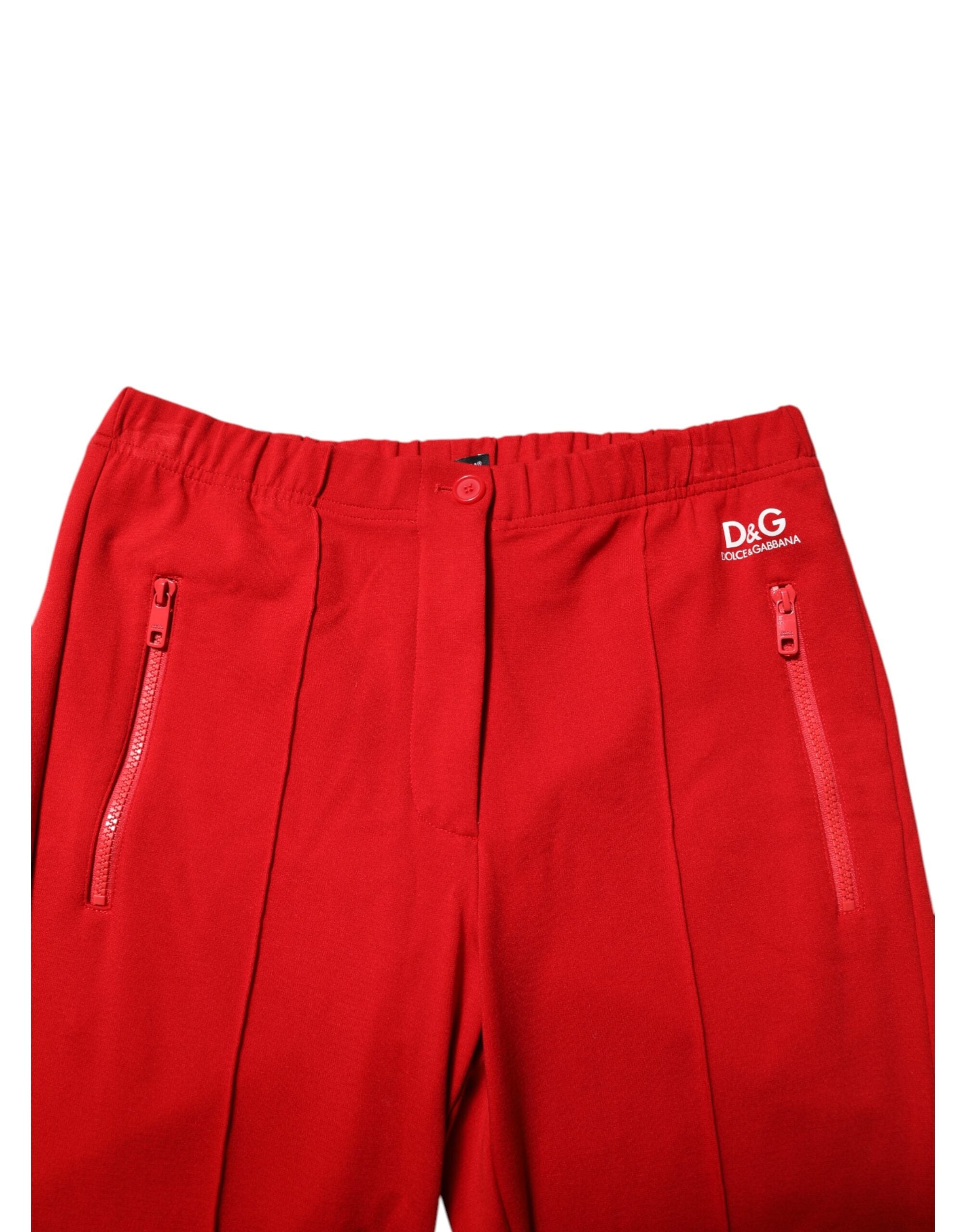 Pantalon de jogging Dolce &amp; Gabbana en viscose rouge avec logo pour homme