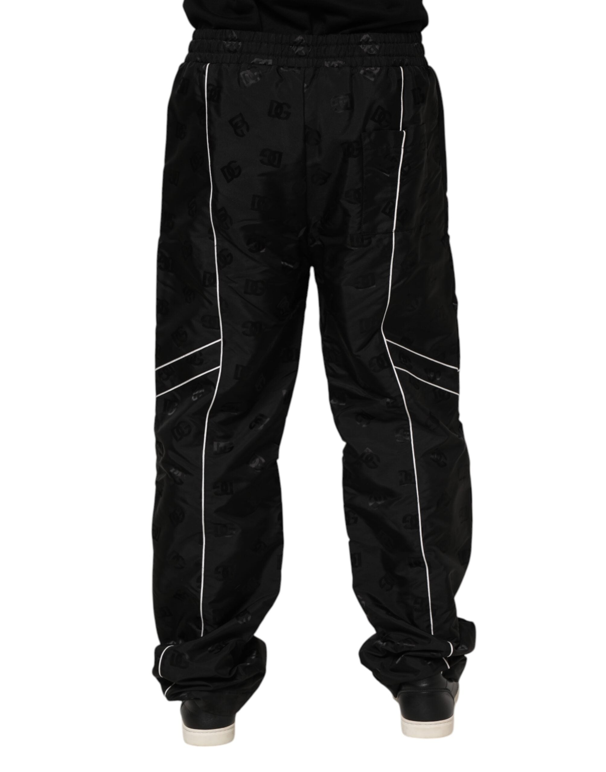 Pantalon de jogging droit en coton noir Dolce &amp; Gabbana
