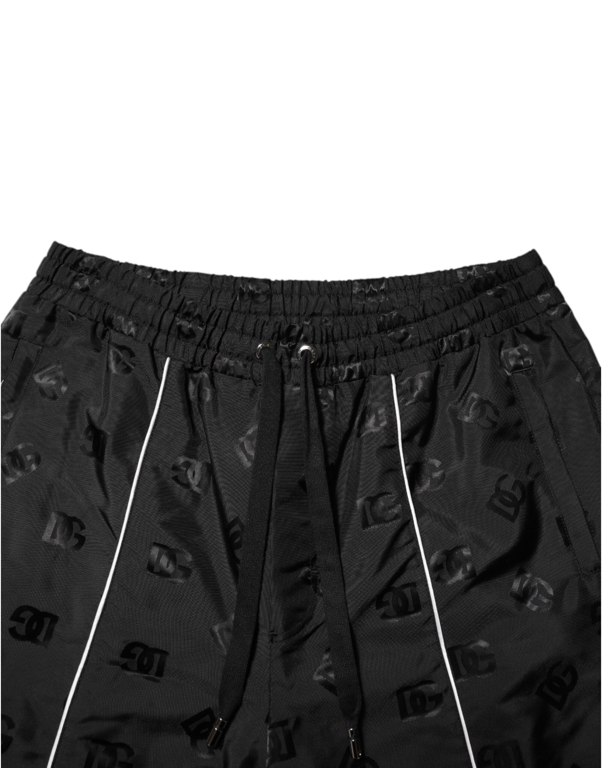 Pantalon de jogging droit en coton noir Dolce &amp; Gabbana