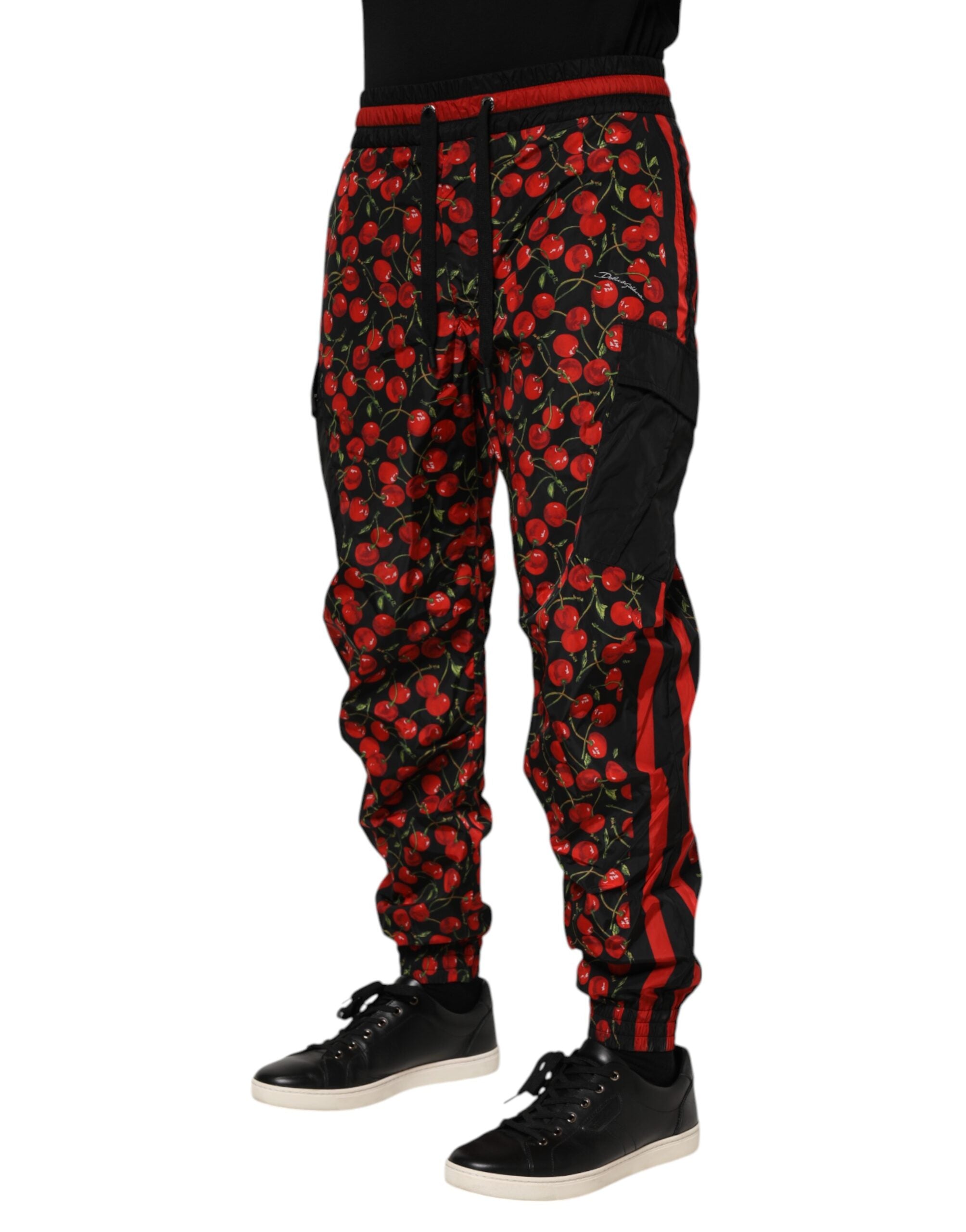 Pantalon de survêtement Dolce &amp; Gabbana pour homme, imprimé cerises noires et rouges