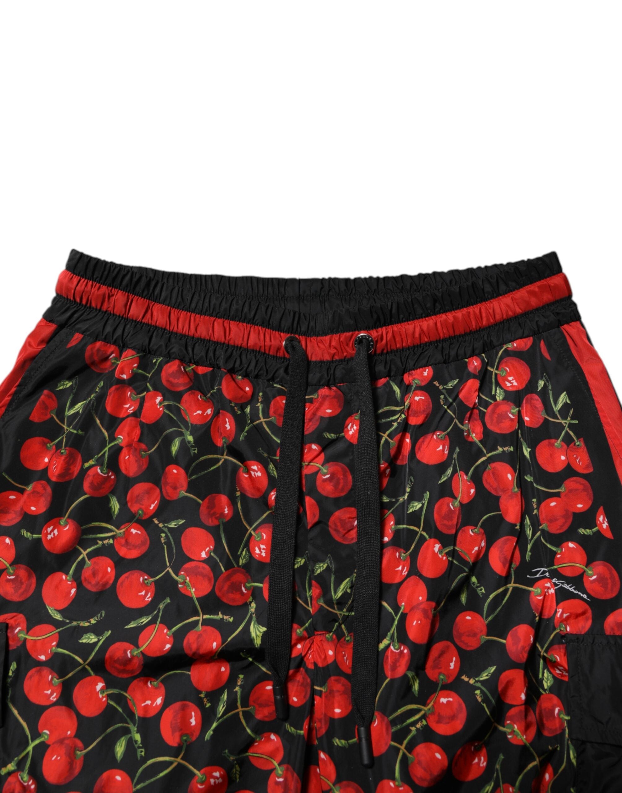 Pantalon de survêtement Dolce &amp; Gabbana pour homme, imprimé cerises noires et rouges