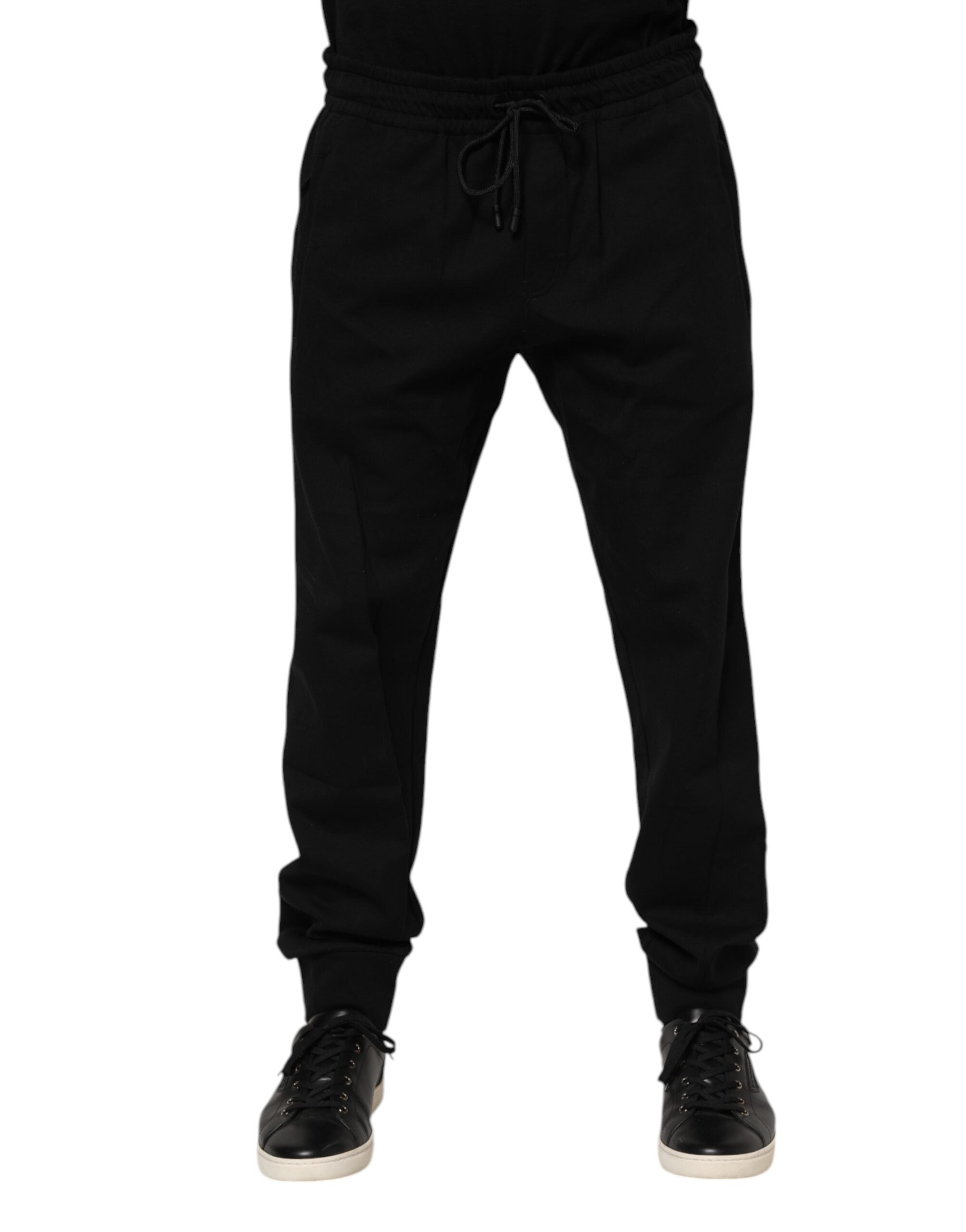 Pantalon de jogging en coton noir Dolce &amp; Gabbana pour homme