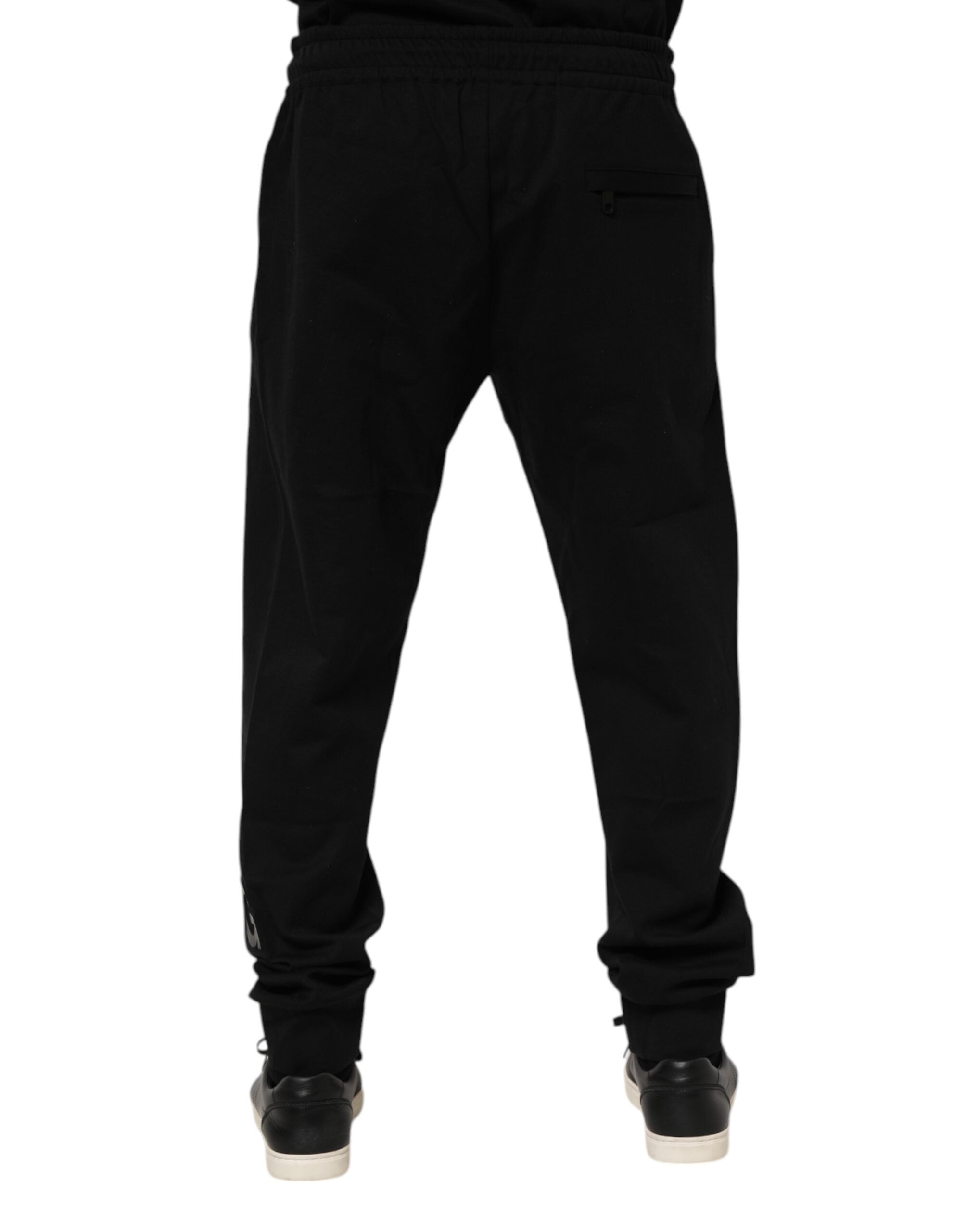 Pantalon de jogging en coton noir Dolce &amp; Gabbana pour homme