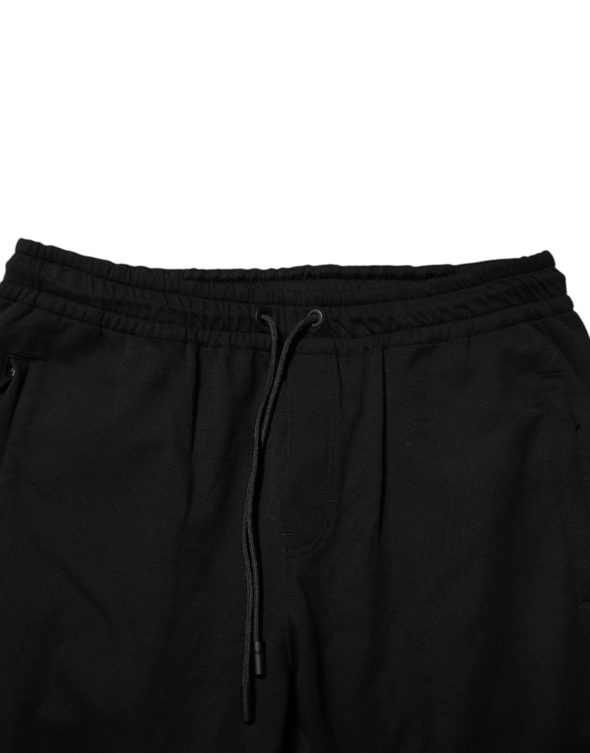 Pantalon de jogging en coton noir Dolce &amp; Gabbana pour homme