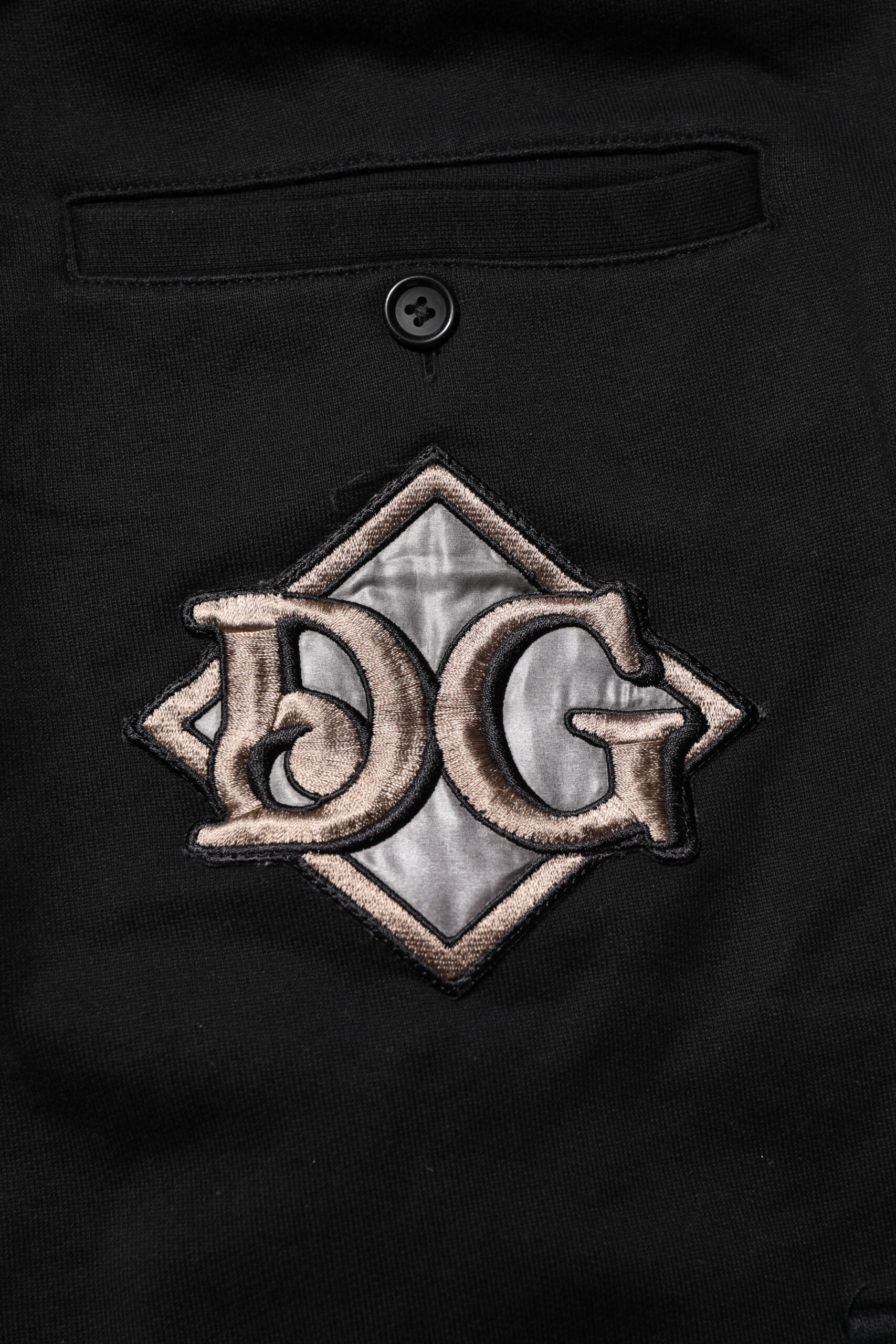 Pantalon de jogging en coton noir avec logo Dolce &amp; Gabbana