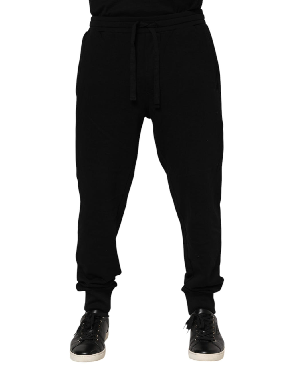Pantalon de jogging en coton noir Dolce &amp; Gabbana