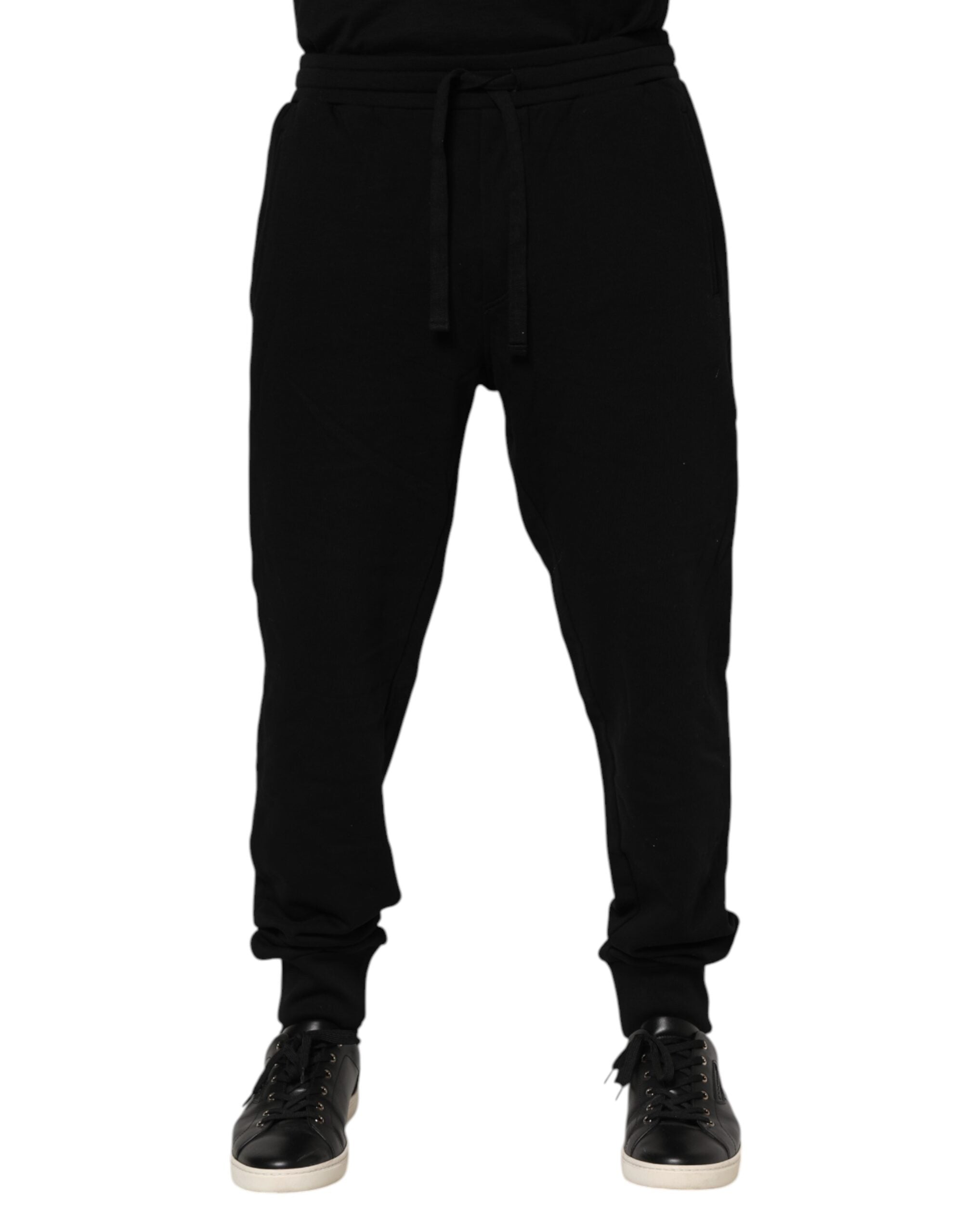 Pantalon de jogging en coton noir Dolce &amp; Gabbana