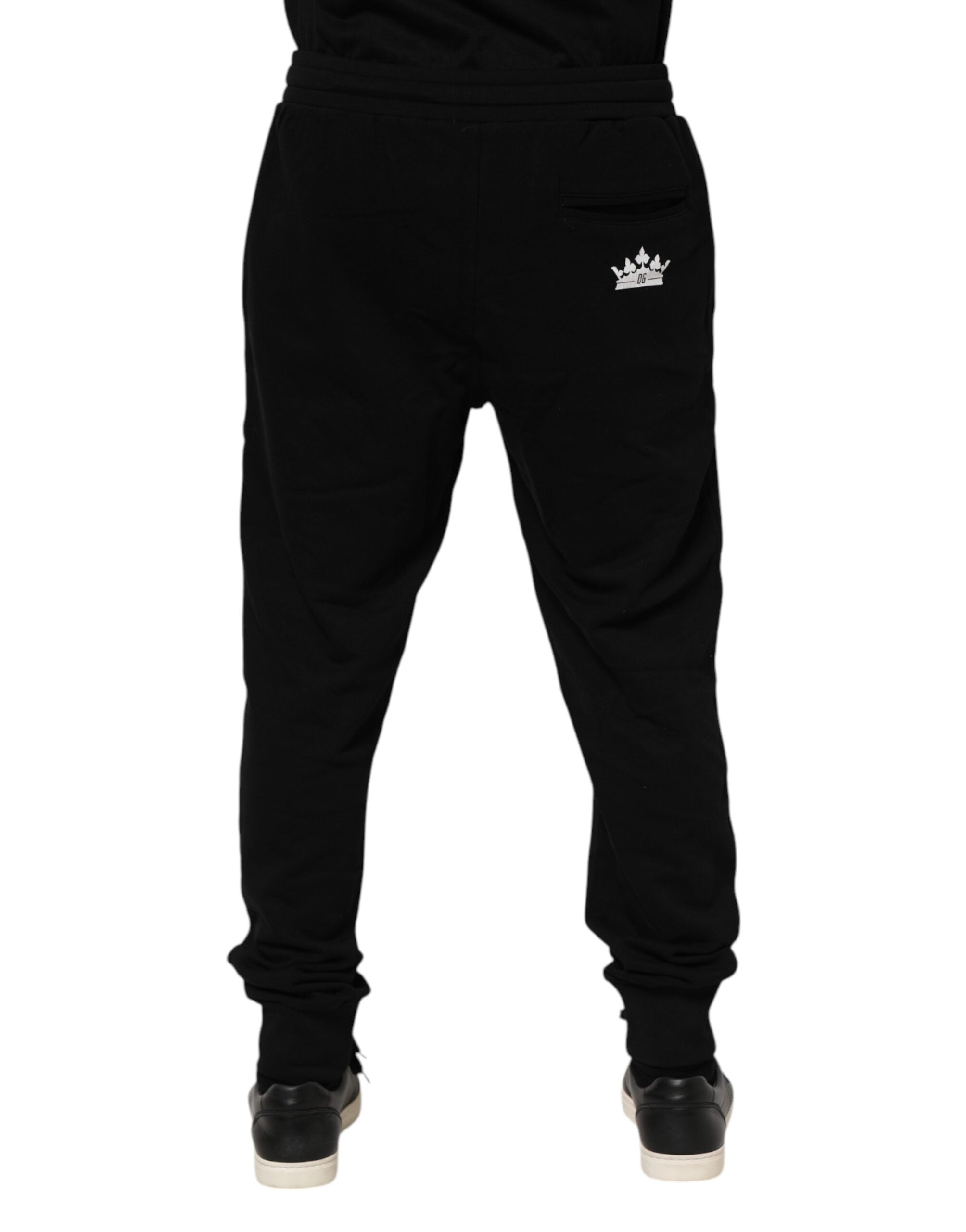 Pantalon de jogging en coton noir Dolce &amp; Gabbana