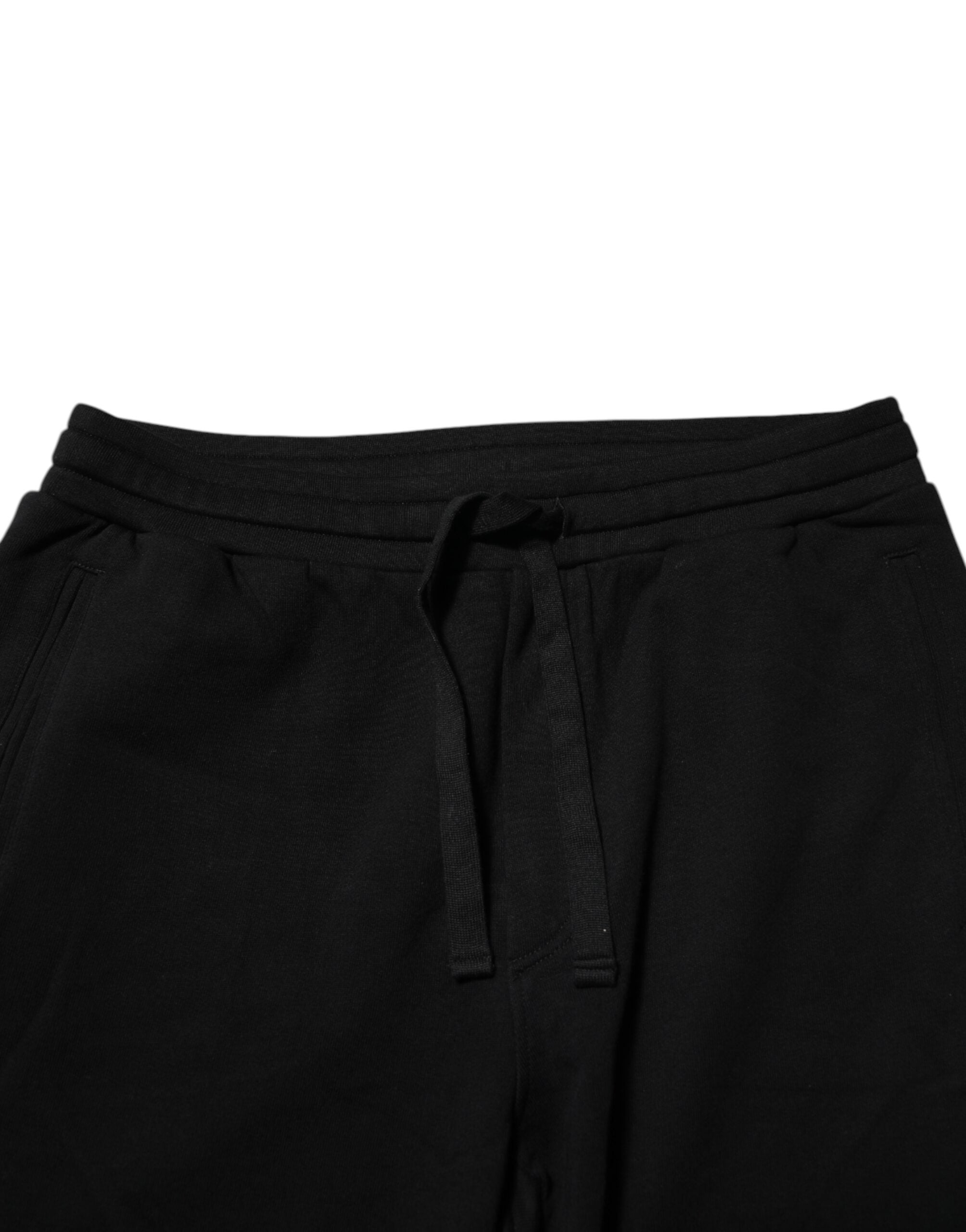 Pantalon de jogging en coton noir Dolce &amp; Gabbana