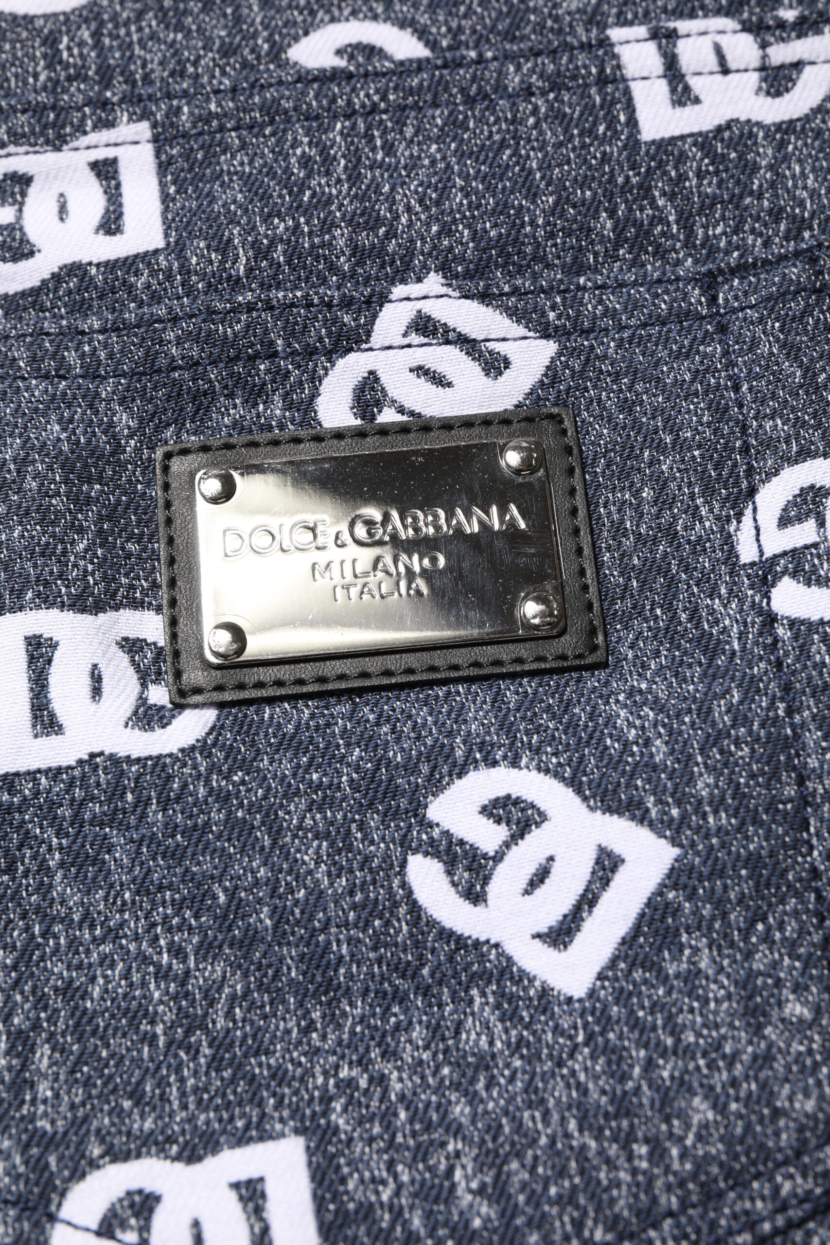 Jean skinny slim en coton gris foncé avec logo Dolce &amp; Gabbana