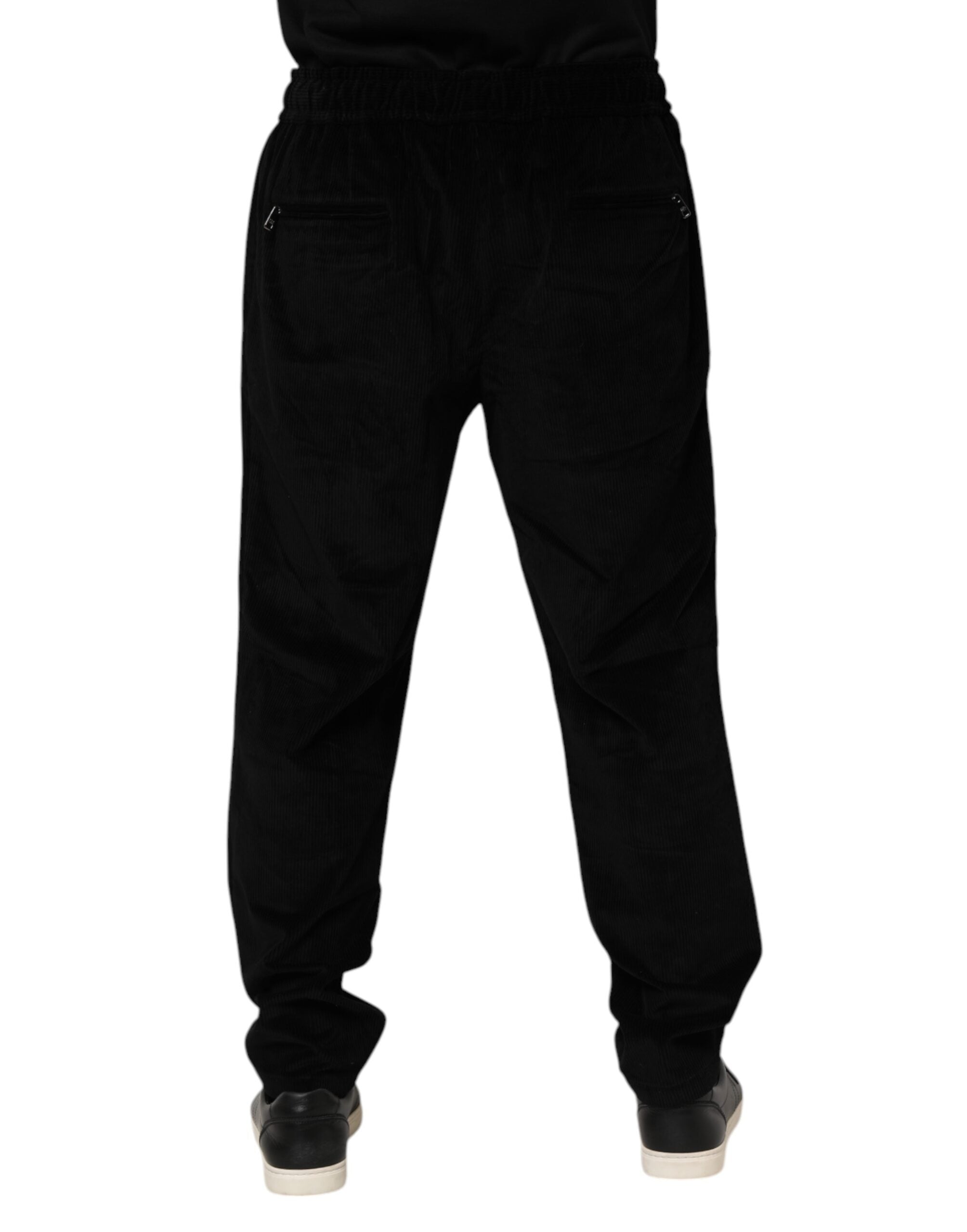 Pantalon de jogging en coton noir Dolce &amp; Gabbana pour homme