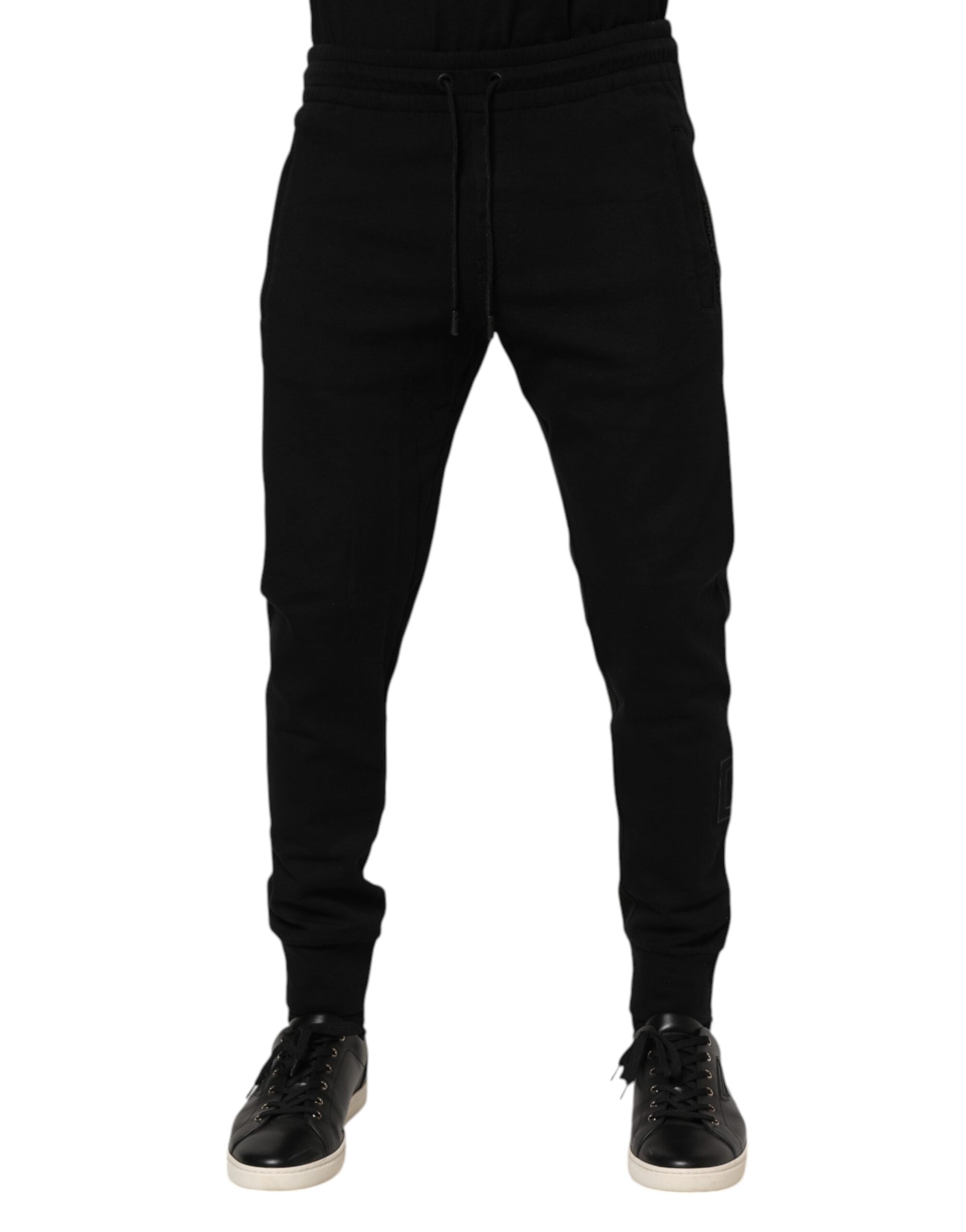 Pantalon de jogging en coton noir Dolce &amp; Gabbana pour homme