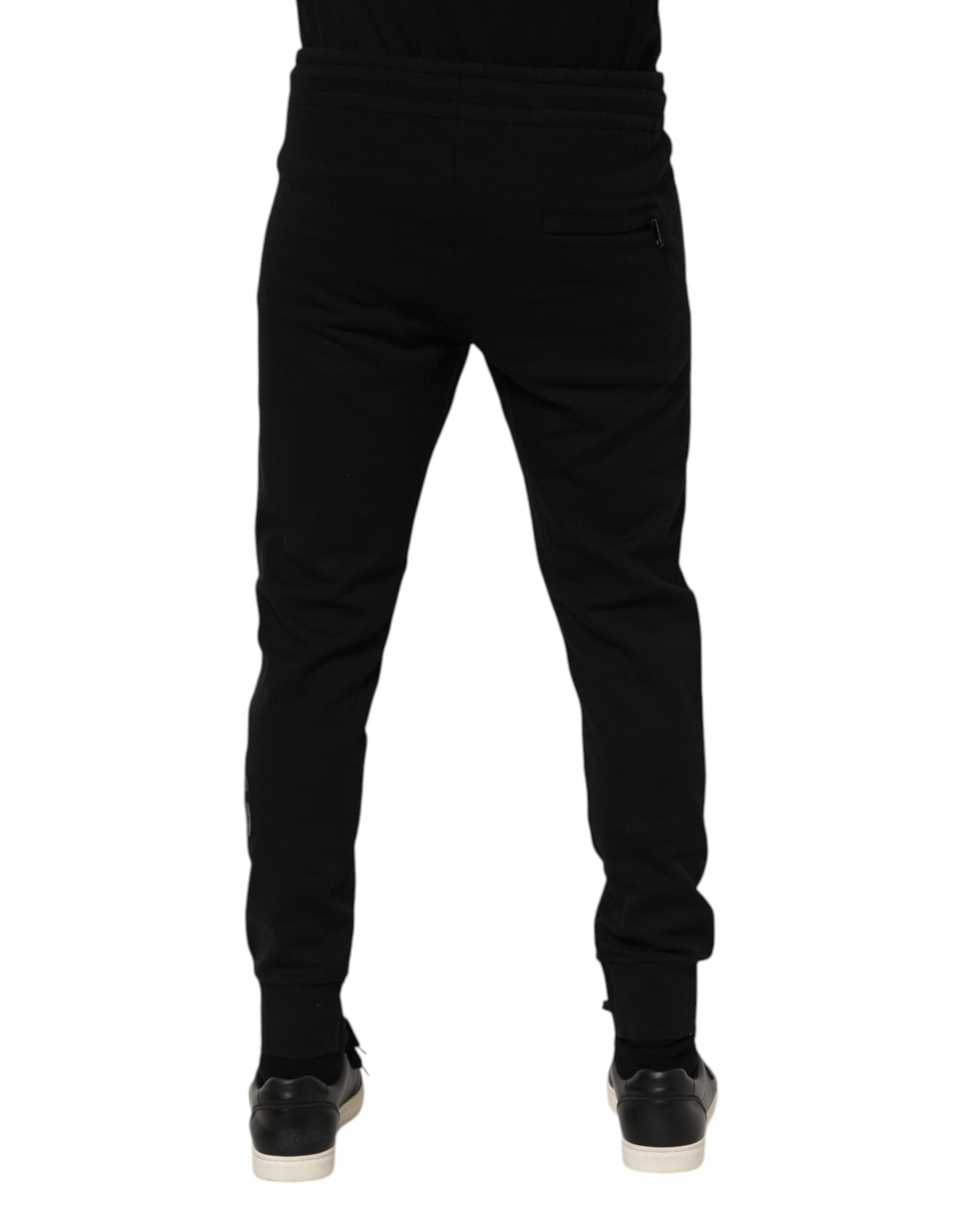 Pantalon de jogging en coton noir Dolce &amp; Gabbana pour homme