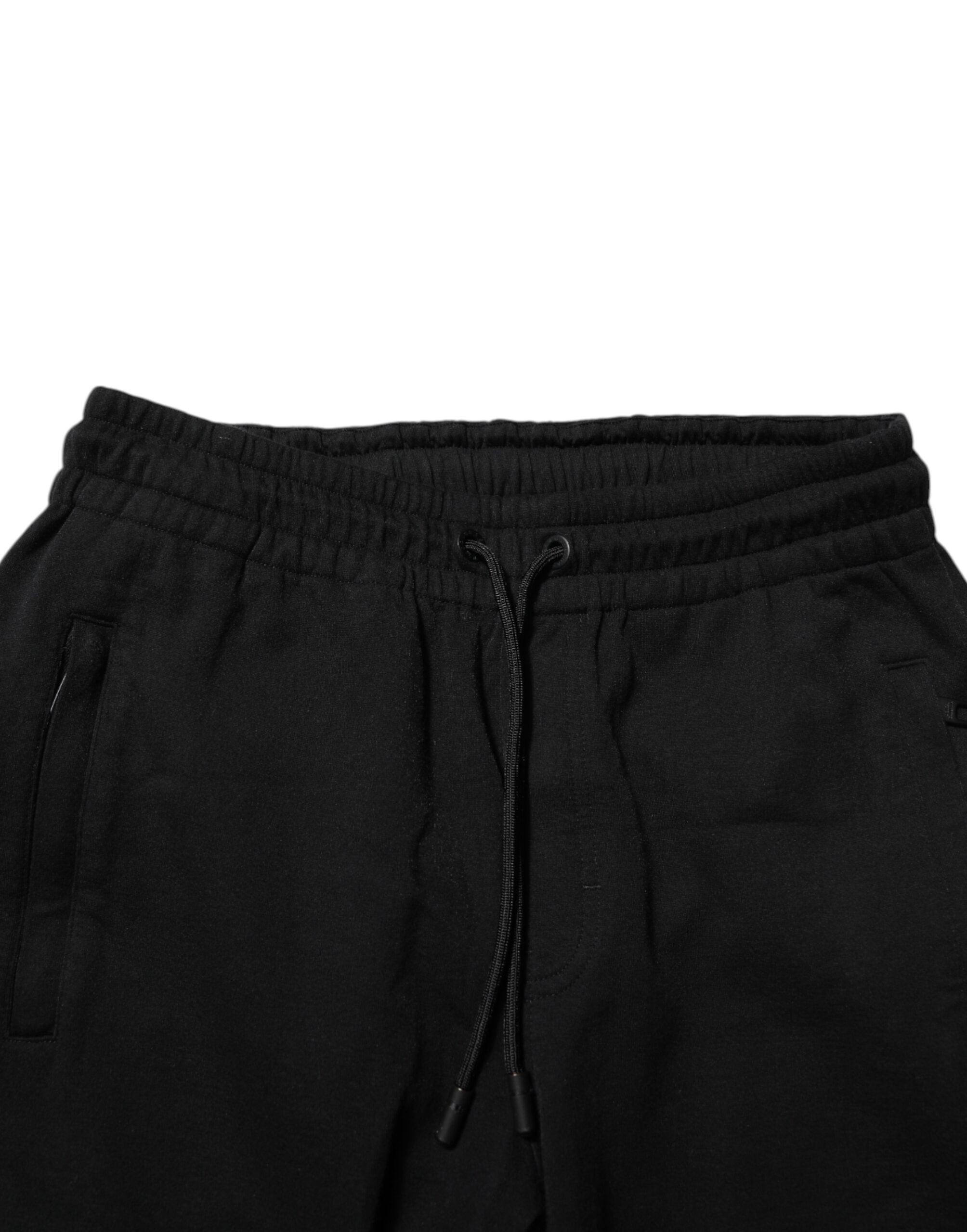 Pantalon de jogging en coton noir Dolce &amp; Gabbana pour homme