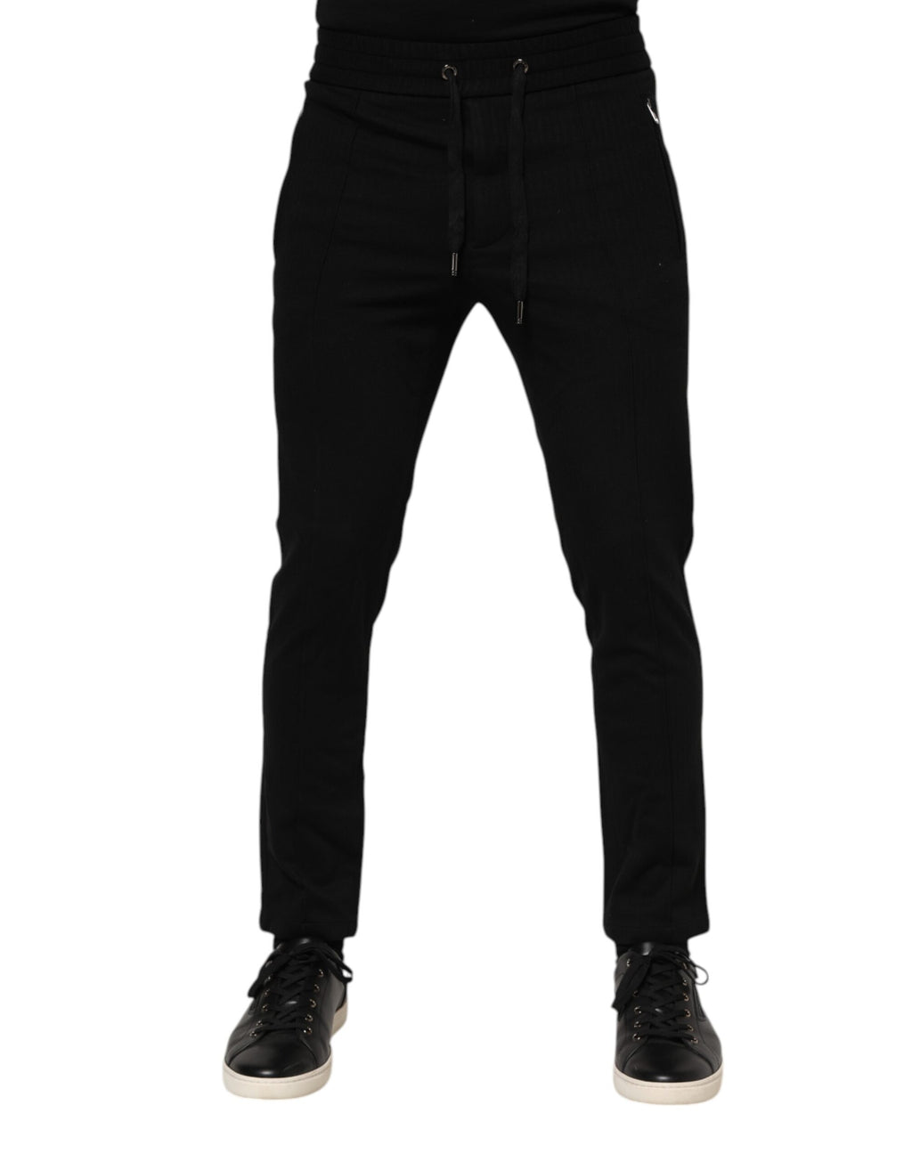 Pantalon de jogging noir en viscose avec cordon de serrage pour homme Dolce &amp; Gabbana